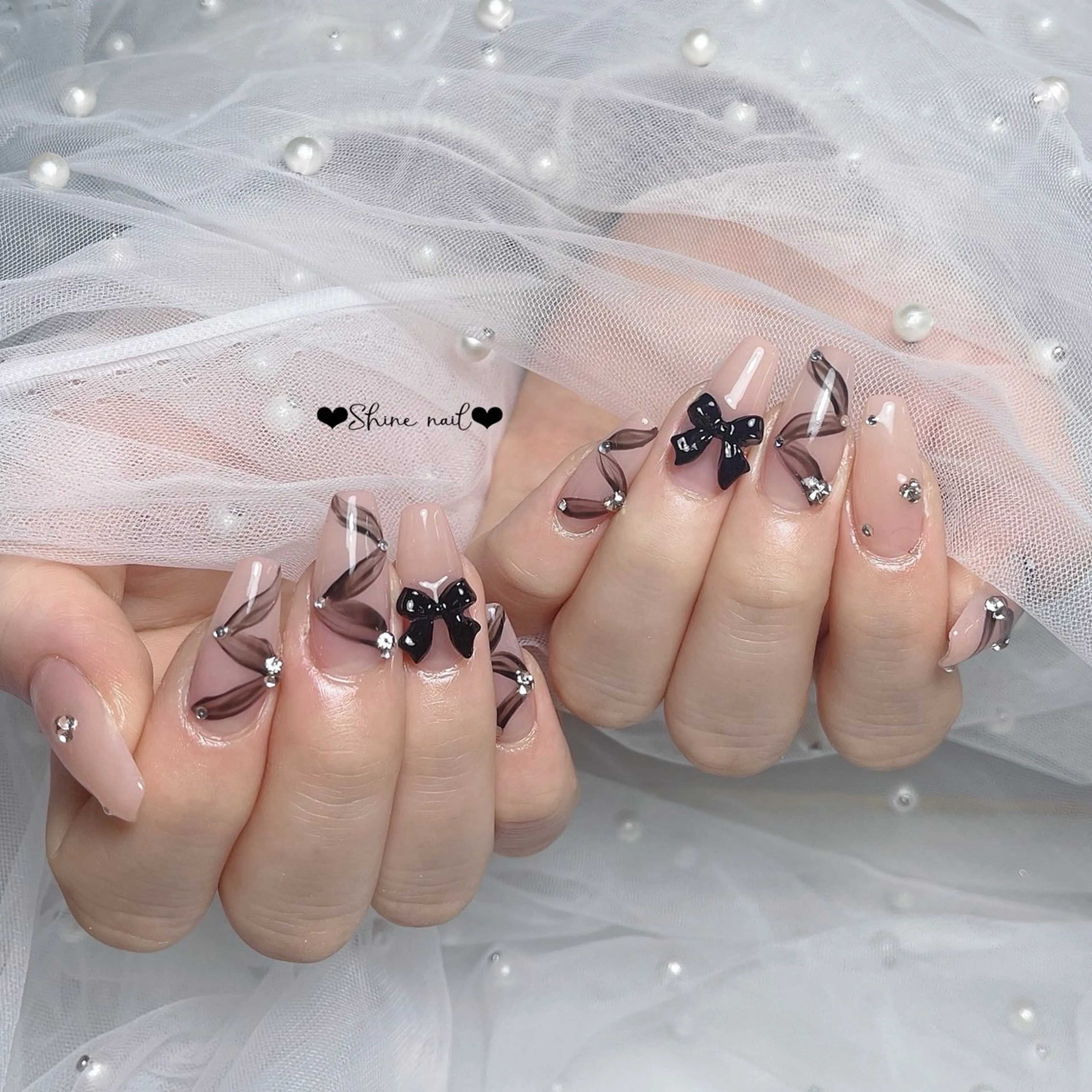 ネイル ハンドネイル 〜Shine Nail〜【サイナネイル】パラジェル／ 長さだし／持ち込み／ワンホン／フィルイン所属・shine 🎀 長さだし&デザインのネイルデザイン