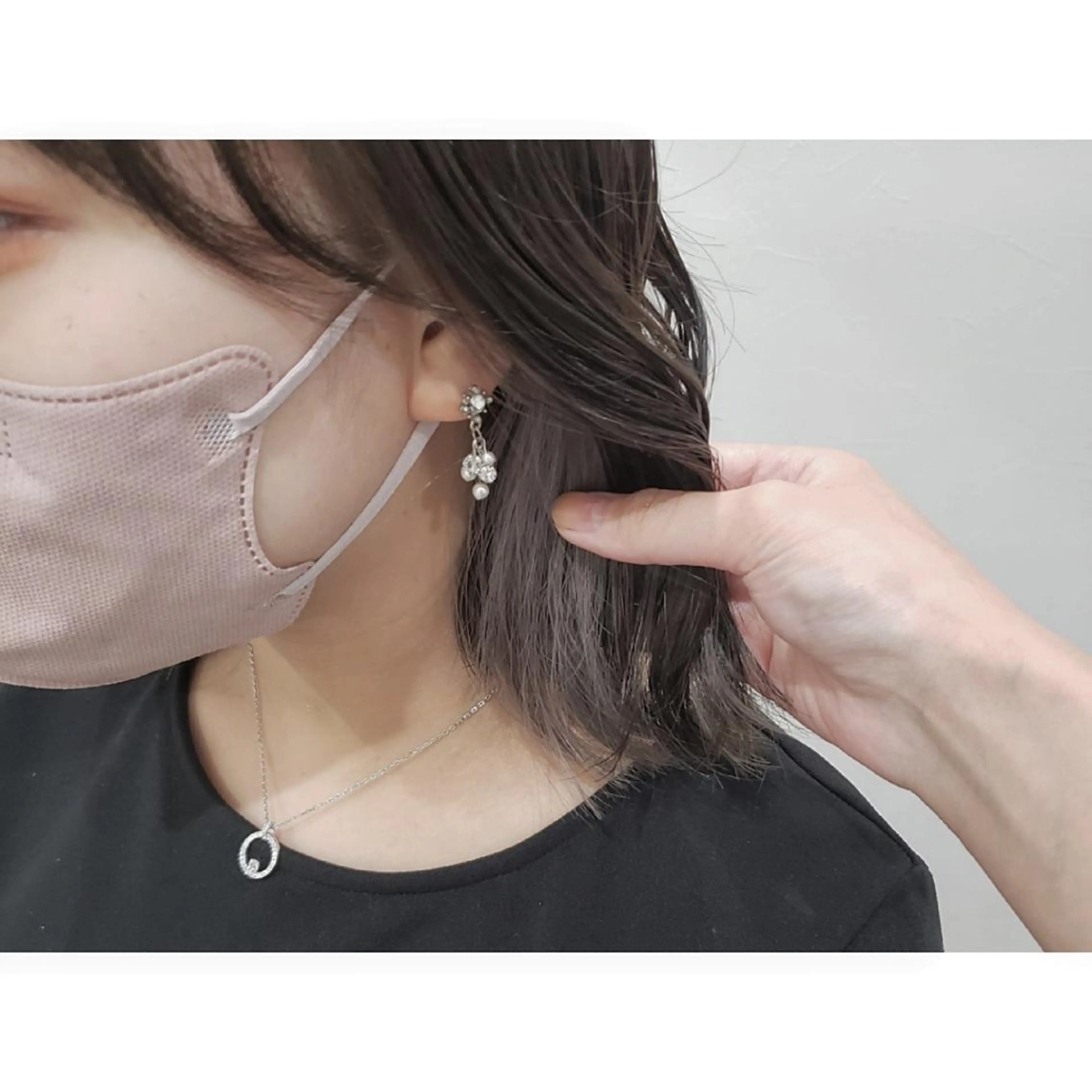 ミディアム カラー ヘアアレンジ イヤリングカラー 髪質改善 縮毛矯正 トリートメント 酸性ストレート 髪質改善サロン🍃 AIRI のヘアスタイル