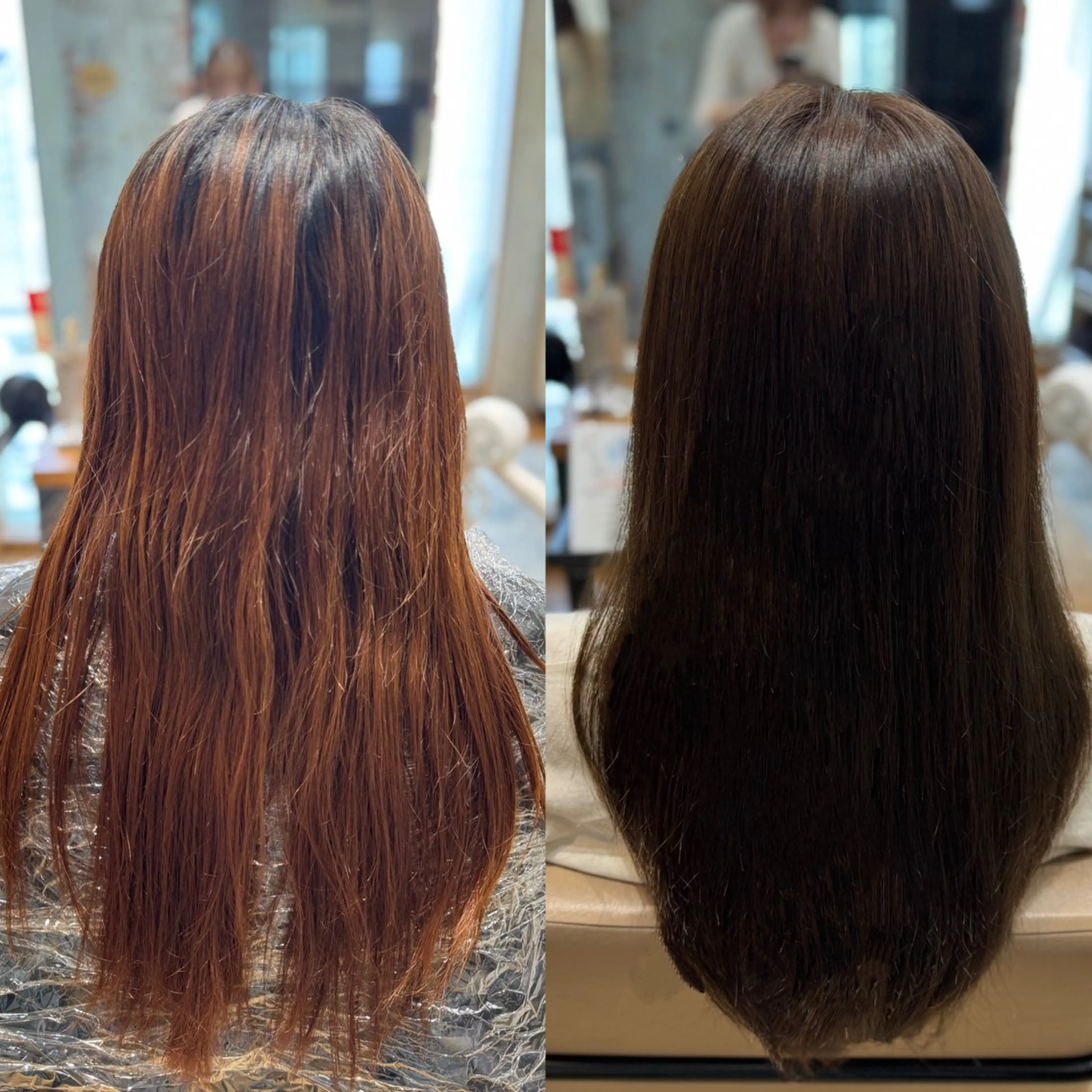 セミロング カラー セミロングパーマ アッシュ ベージュカラー ブリーチ ブラウンカラー ヘアカラー 新宿透明感カラー 髪質改善/吉川怜奈のヘアスタイル