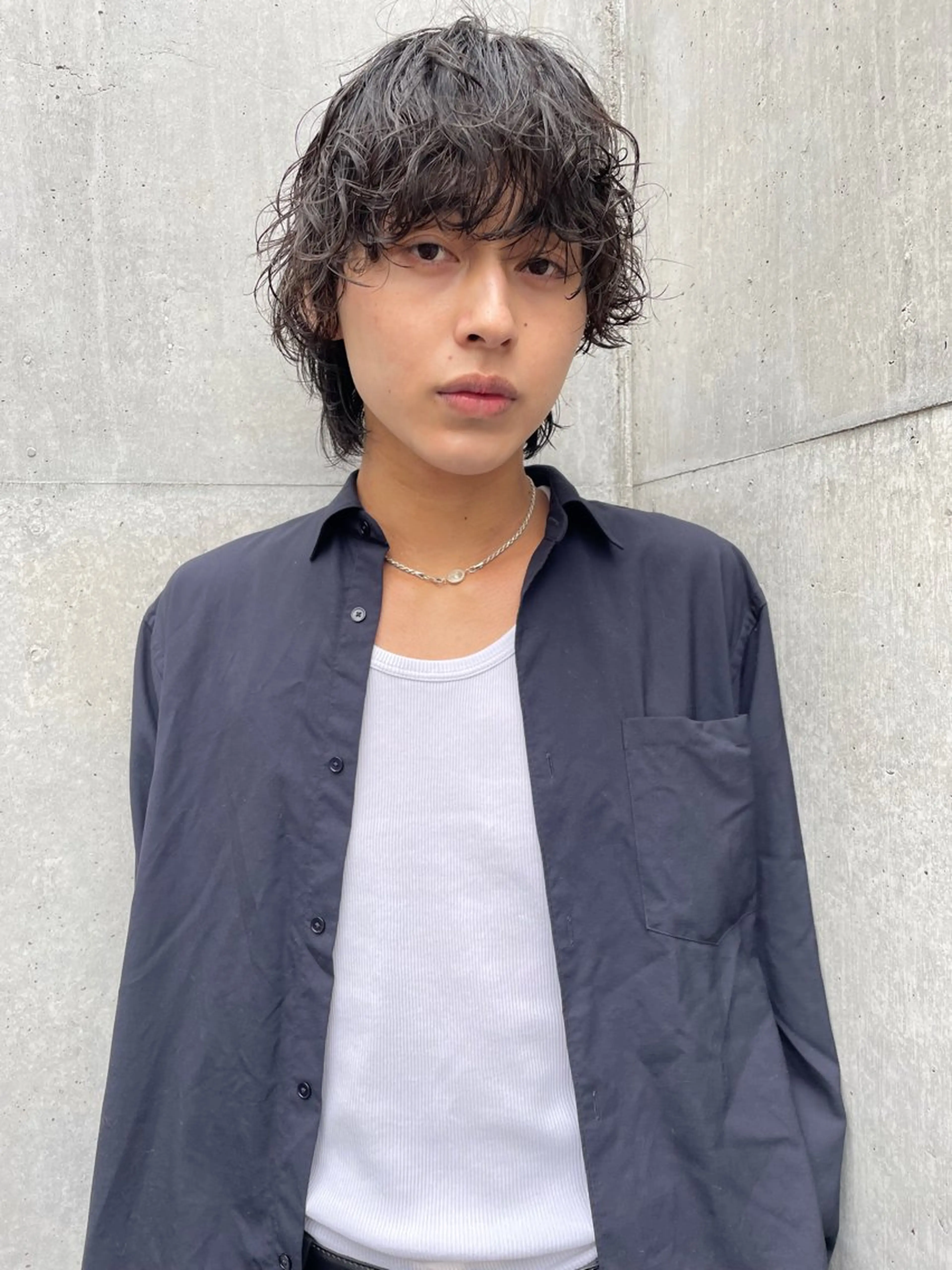 ミディアム パーマ メンズ ミディアムパーマ メンズパーマ 🤎カット/ブリーチ /縮毛矯正/大宮🤎のヘアスタイル