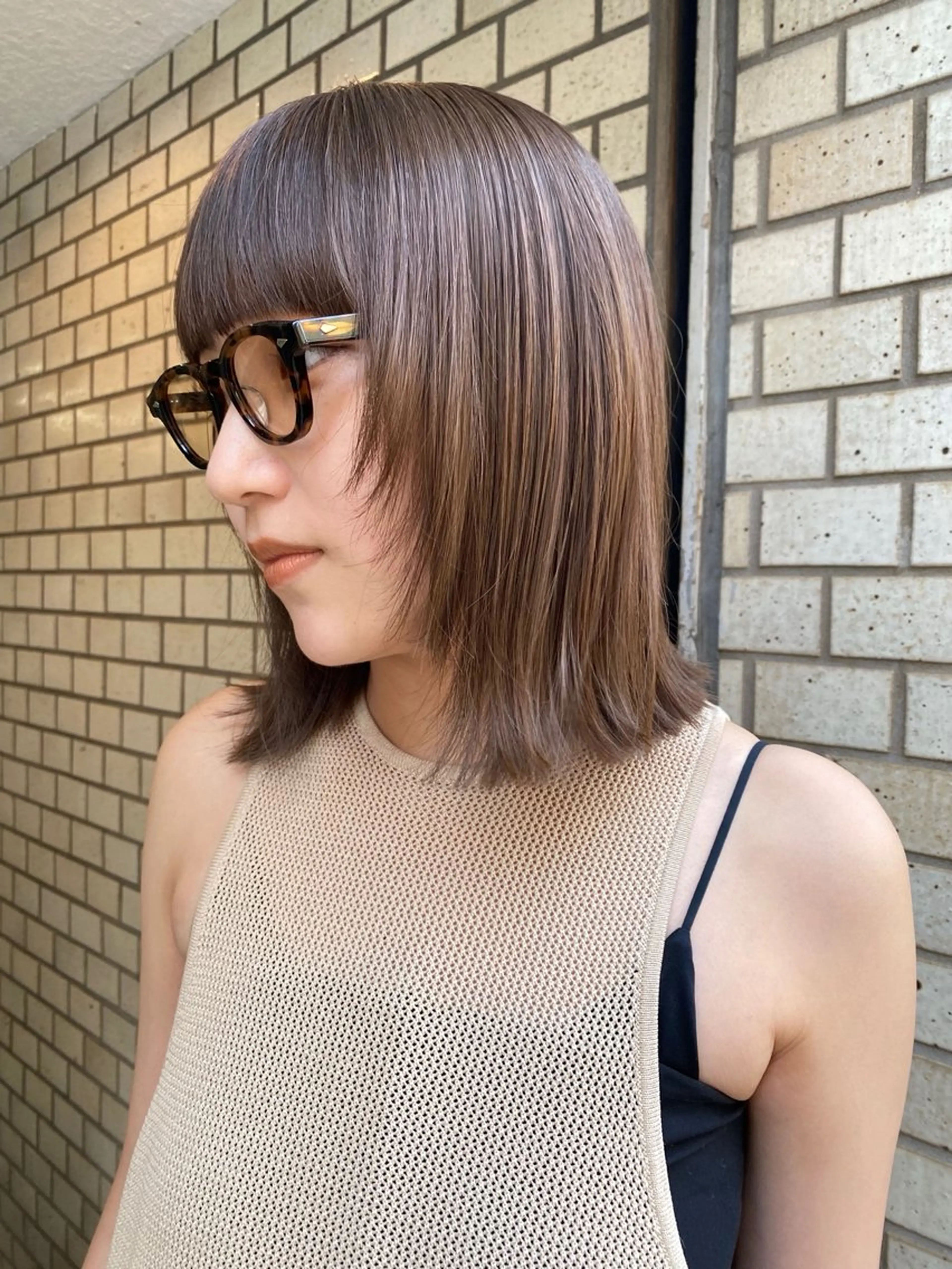 ミディアム カラー カット ヘアカラー トリートメント . nanamiのヘアスタイル