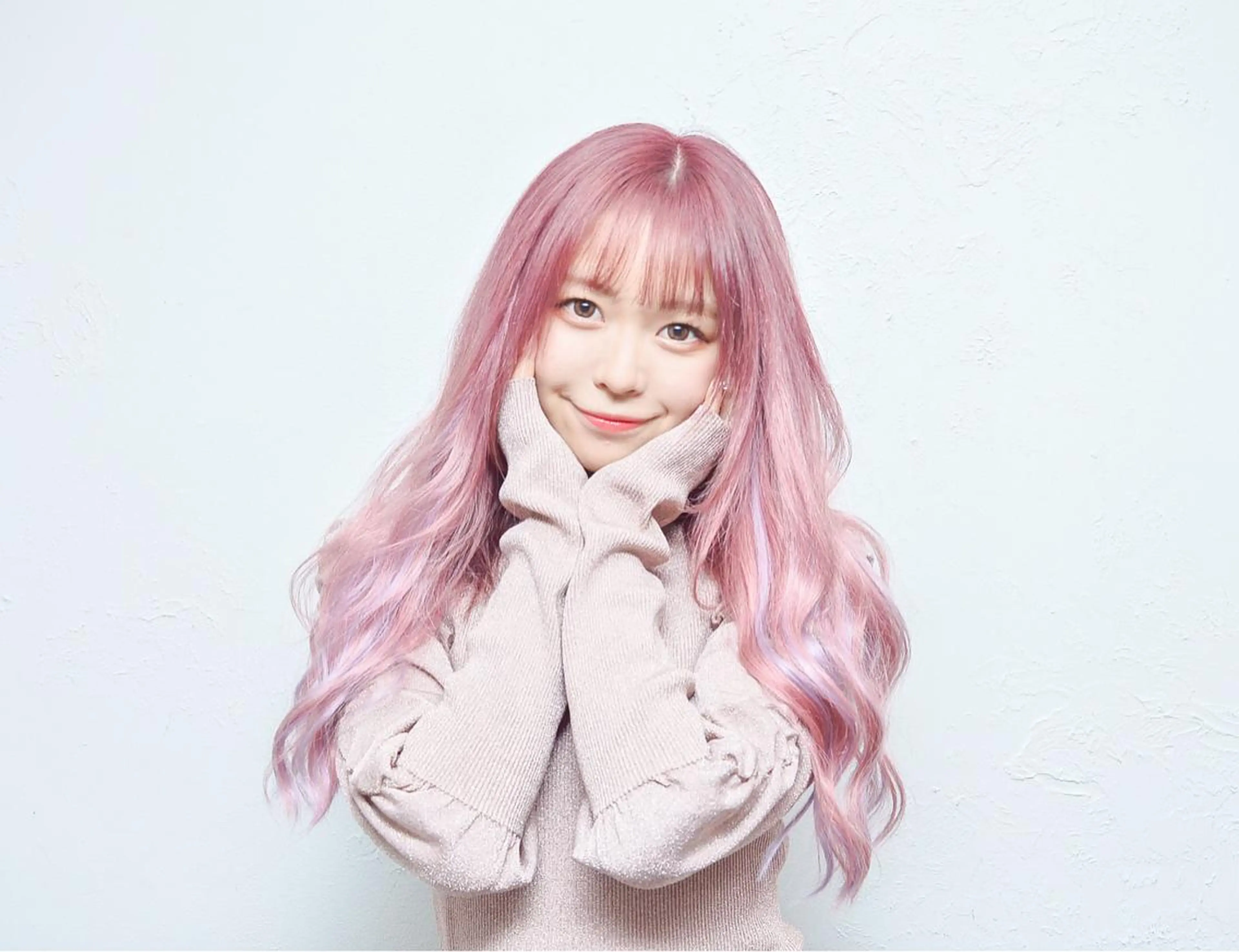 ロング カラー ピンクカラー カット ヘアカラー トリートメント エクステ エクステリピート率 No.1 菊池　悠介のヘアスタイル