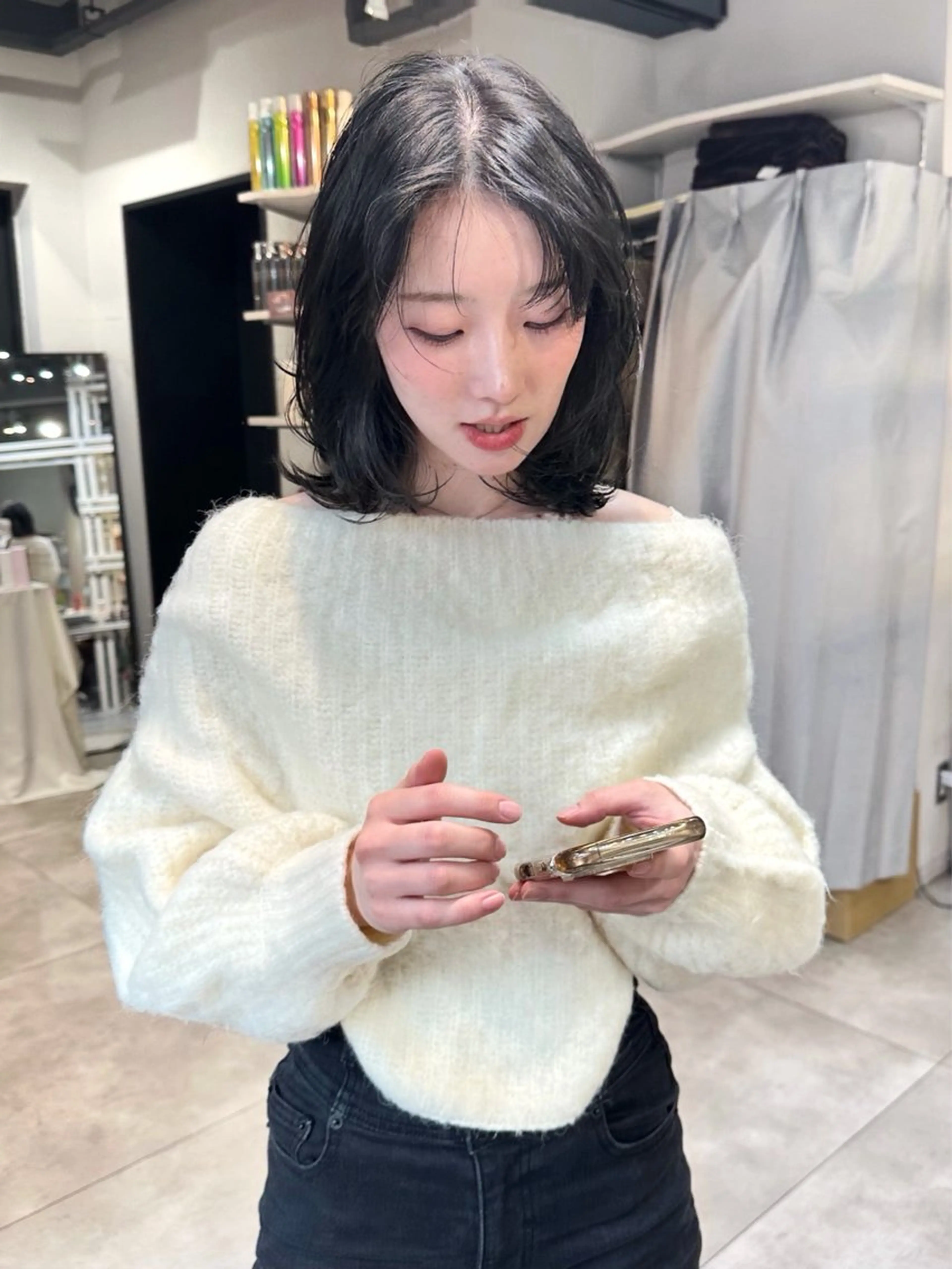 ミディアム ボブレイヤー ボブ レイヤーカット カット ヘアカラー トリートメント ✨透明感カラー 恵比寿HAYATO✨のヘアスタイル