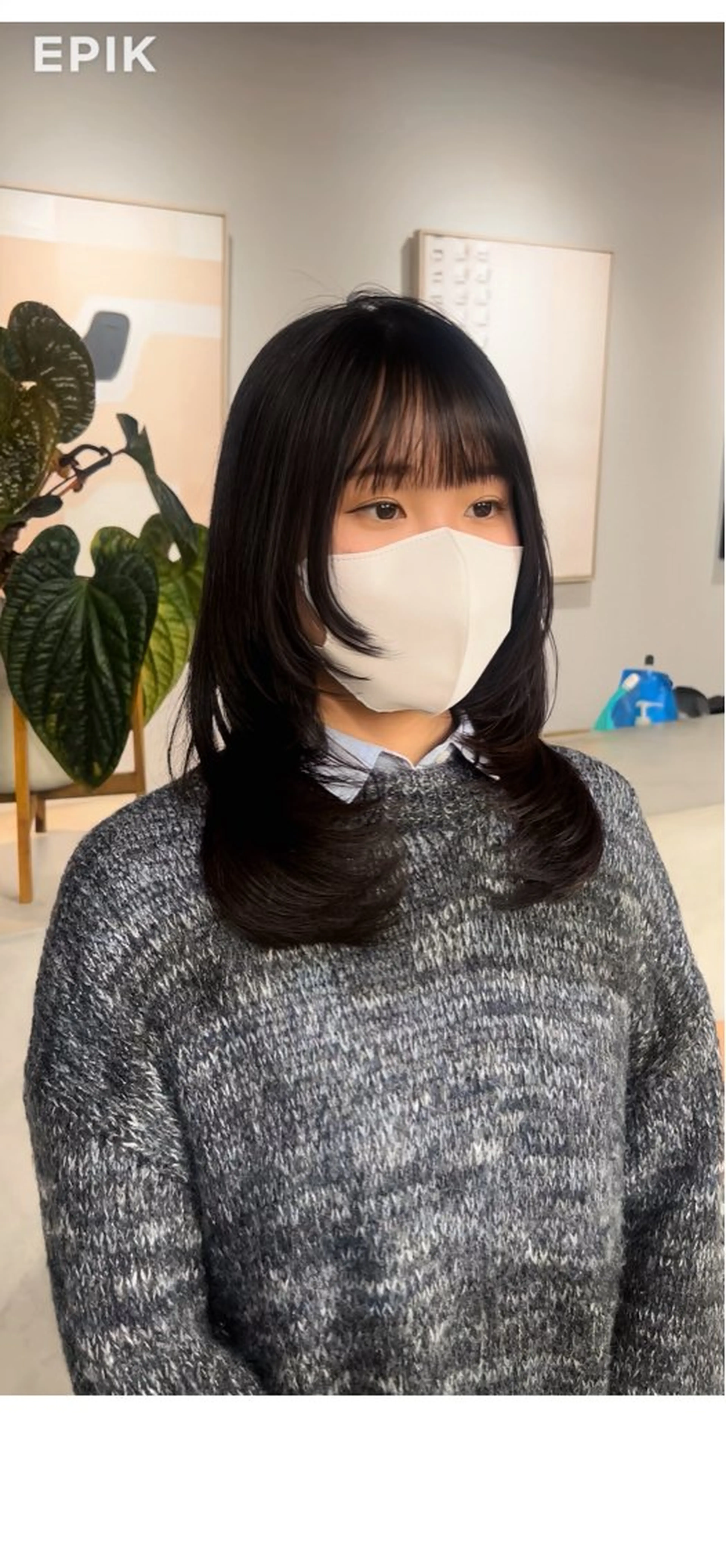 セミロング カット ヘアカラー 縮毛矯正 天神/韓国レイヤー /髪質改善/ココロのヘアスタイル