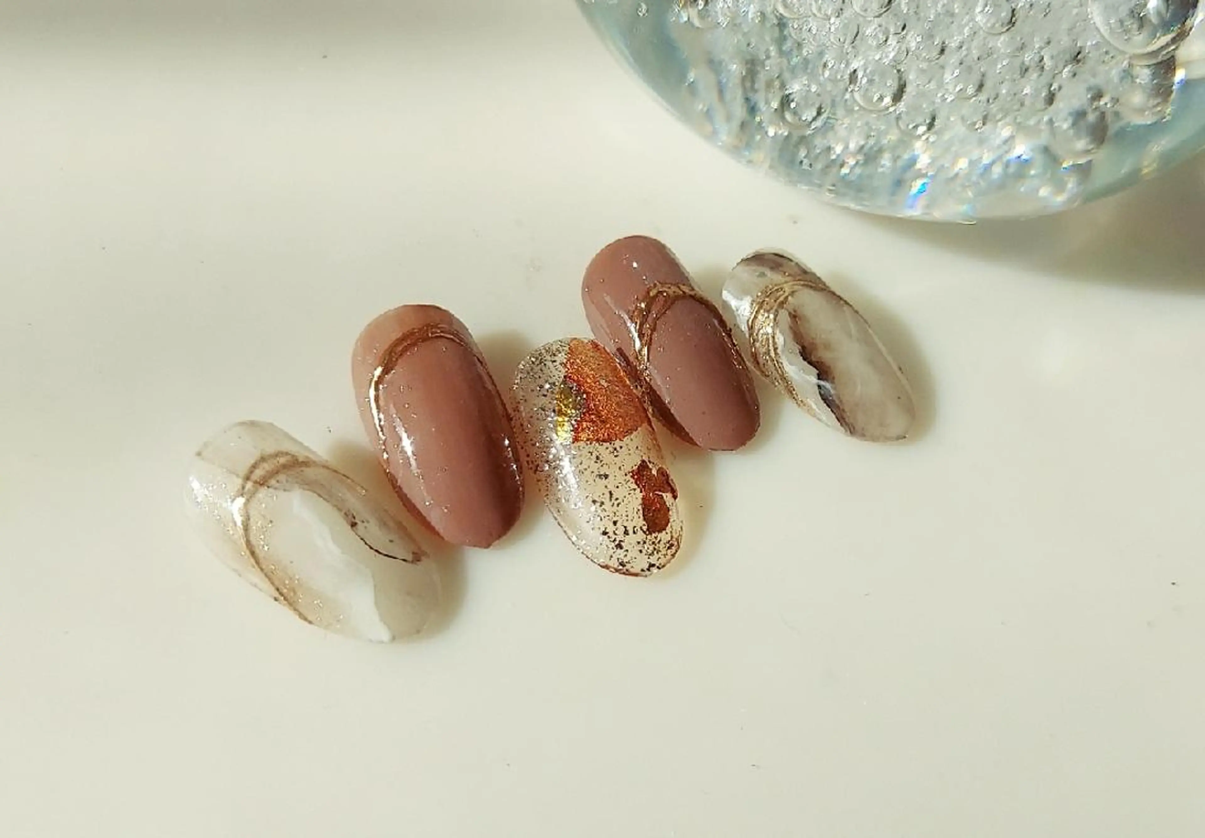 ネイル ブラウン ハンドネイル MOMO NAILのネイルデザイン