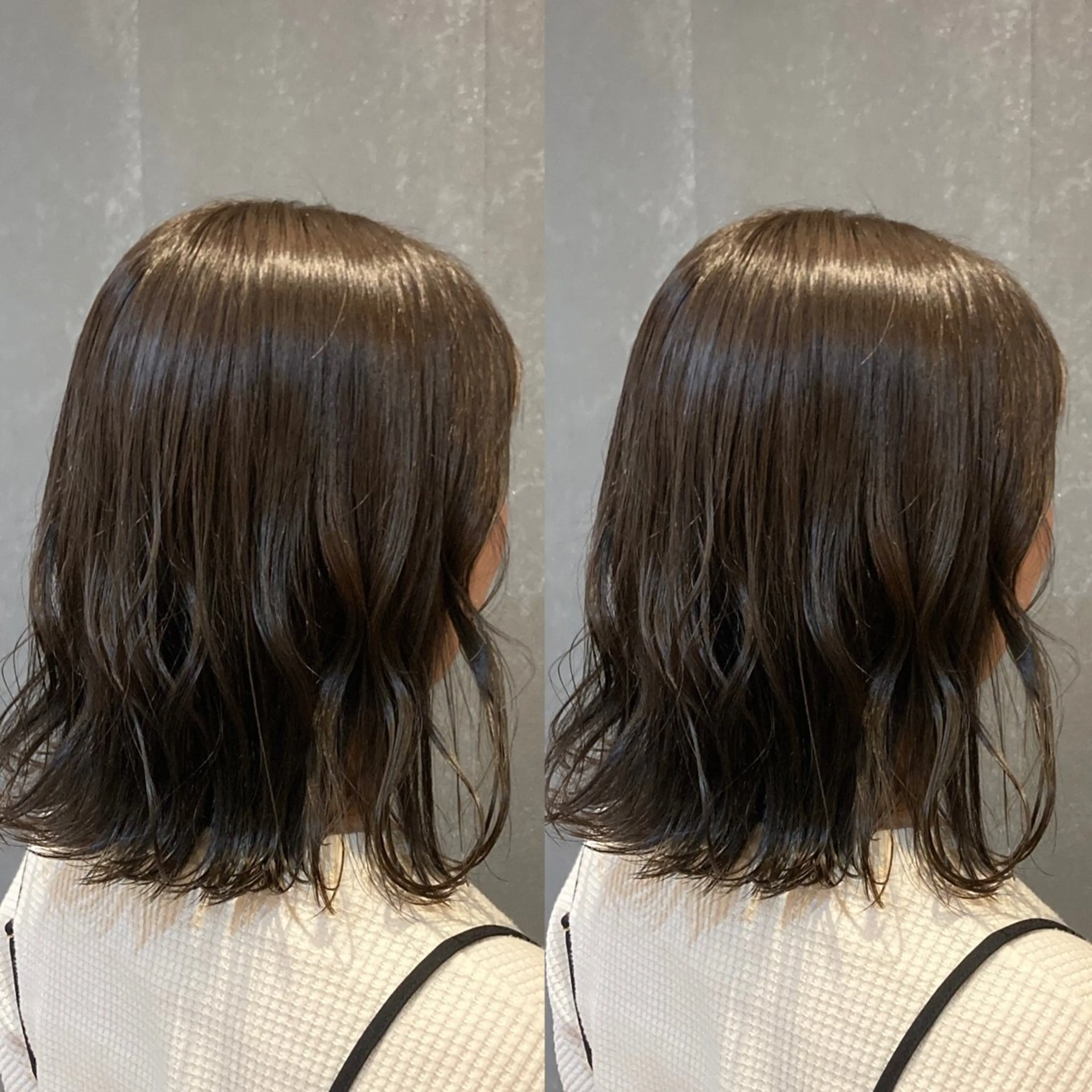 ミディアム カラー ブラウンカラー オリーブカラー ピンクカラー ピンクブラウン schon所属・み うのヘアスタイル