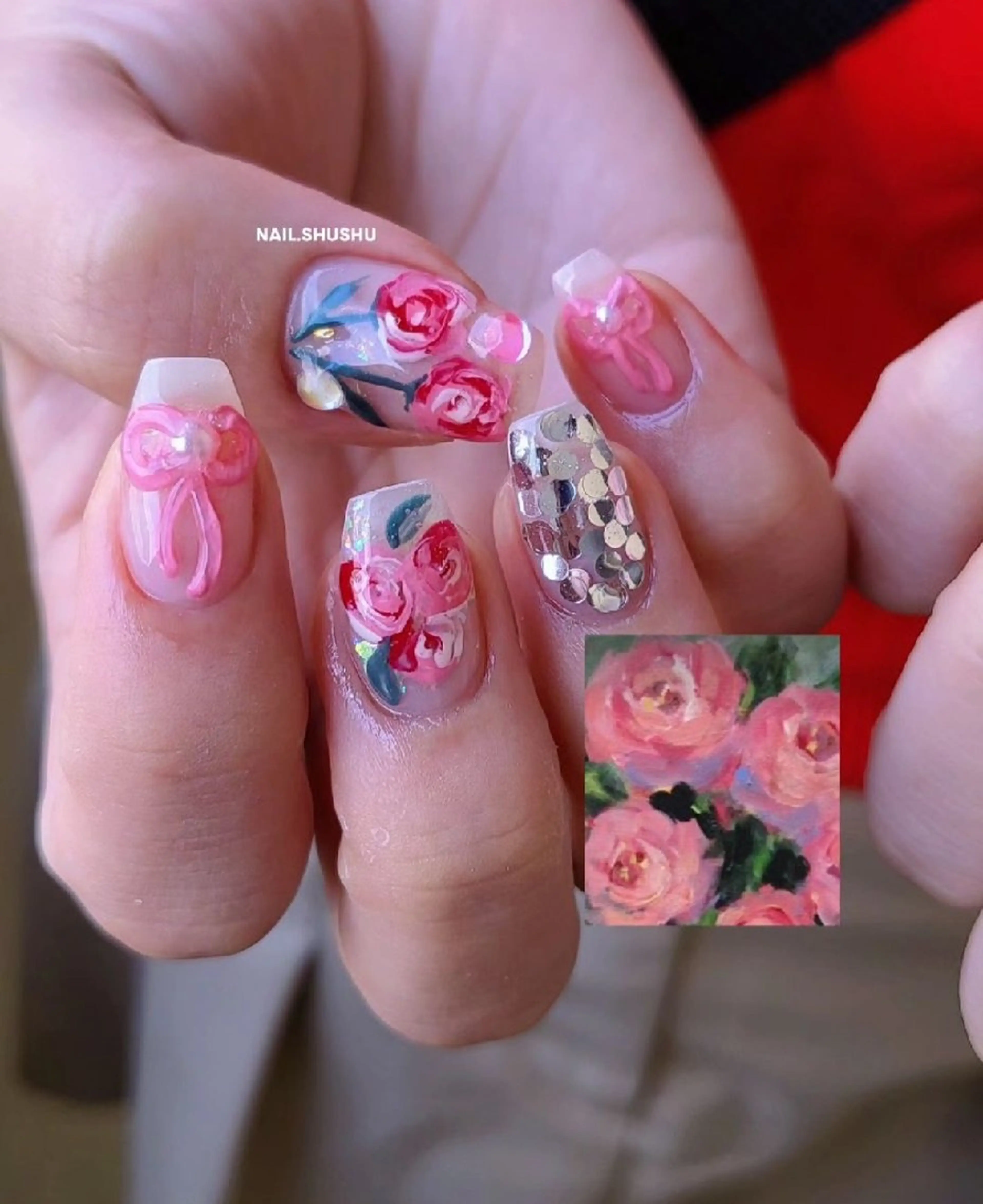 ネイル ハンドネイル 3dパーツ/流行り 👧shushu❤️のネイルデザイン