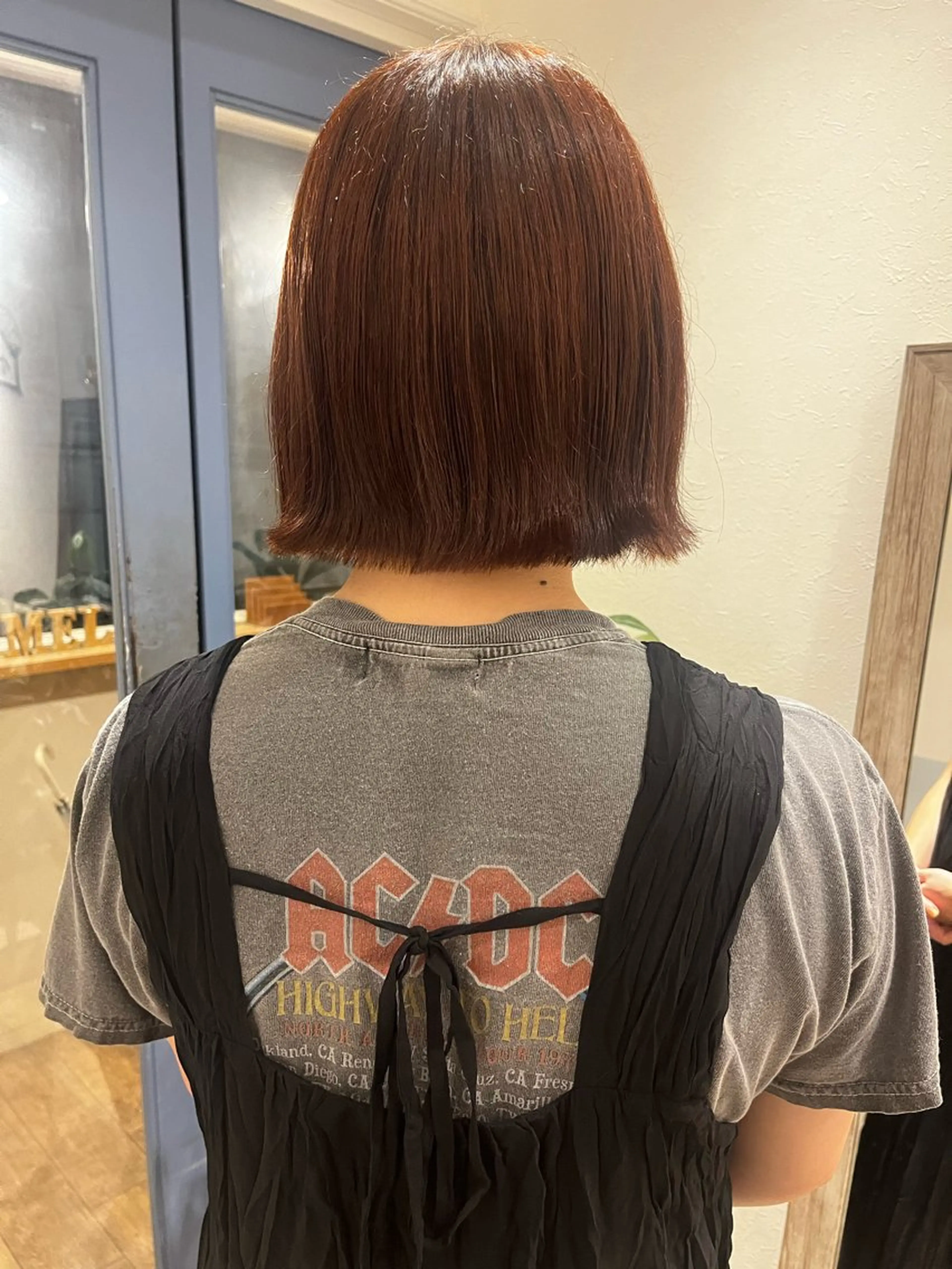 ショート オレンジブラウン ボブ 外ハネヘア カット ヘアカラー 上品な暖色/丸みボブ Chie🪷のヘアスタイル