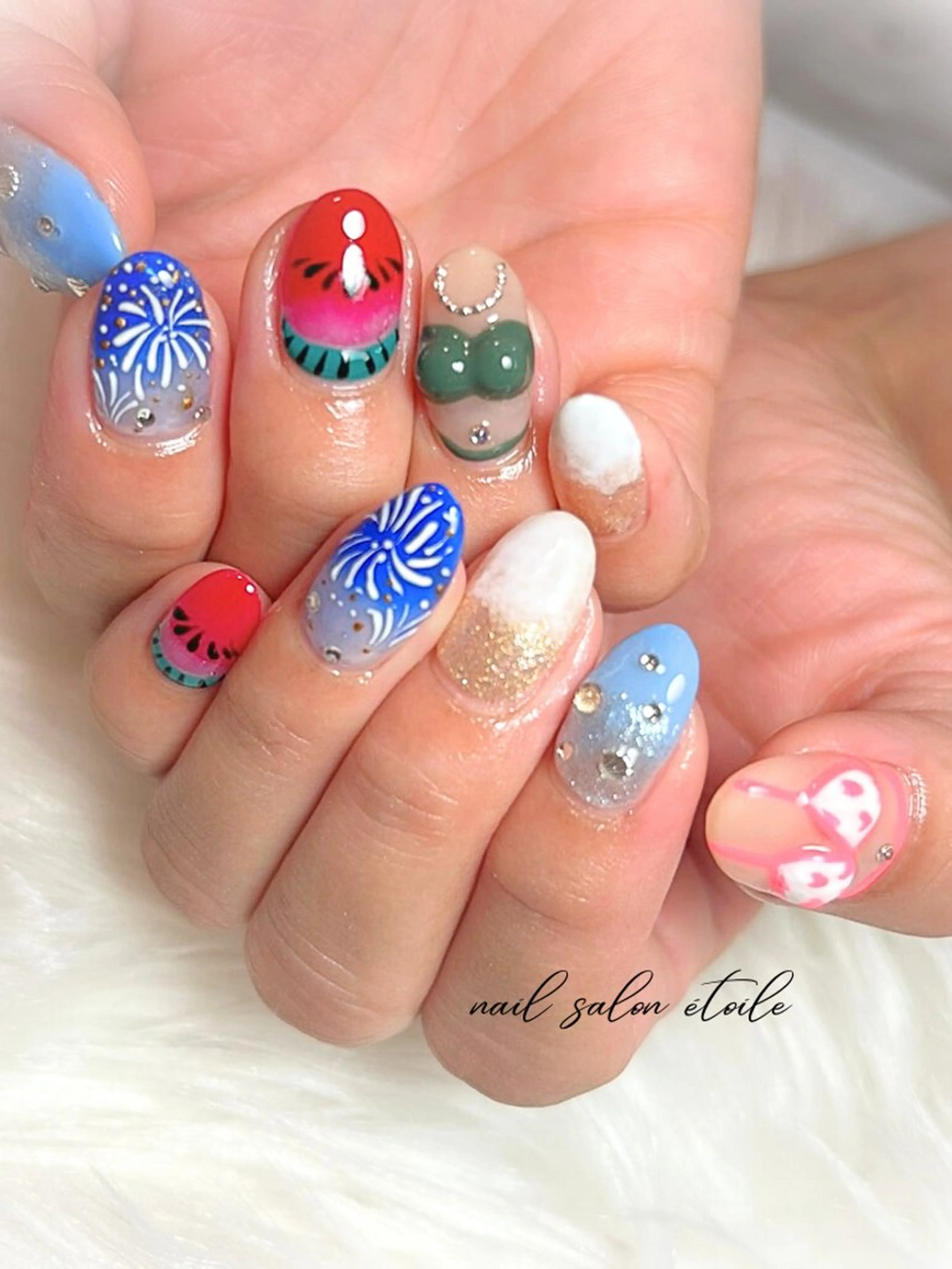 ネイル 夏ネイル ハンドネイル nail salon étoileのネイルデザイン
