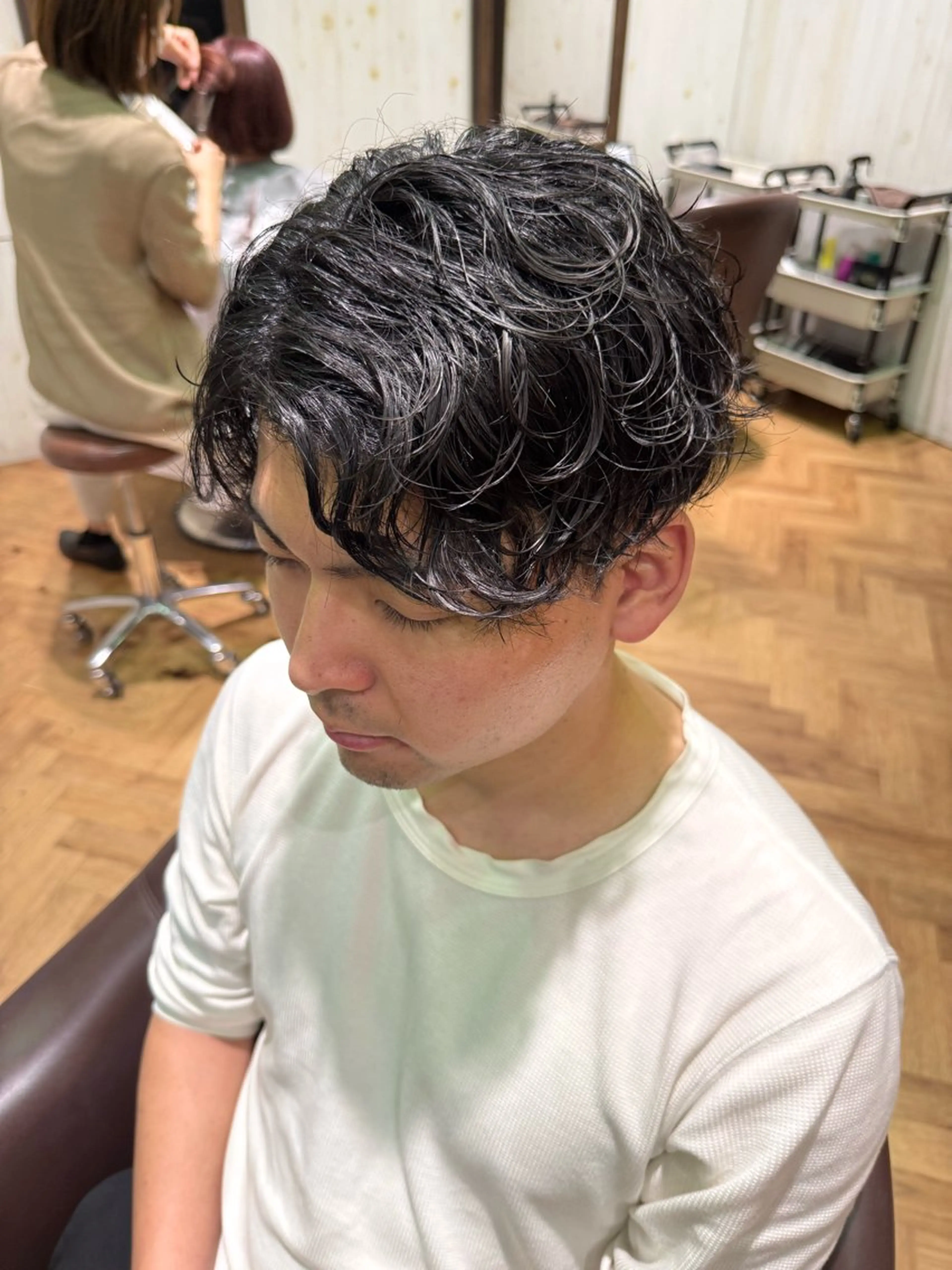 ショート パーマ メンズ メンズパーマ 溝口 槙里也のヘアスタイル