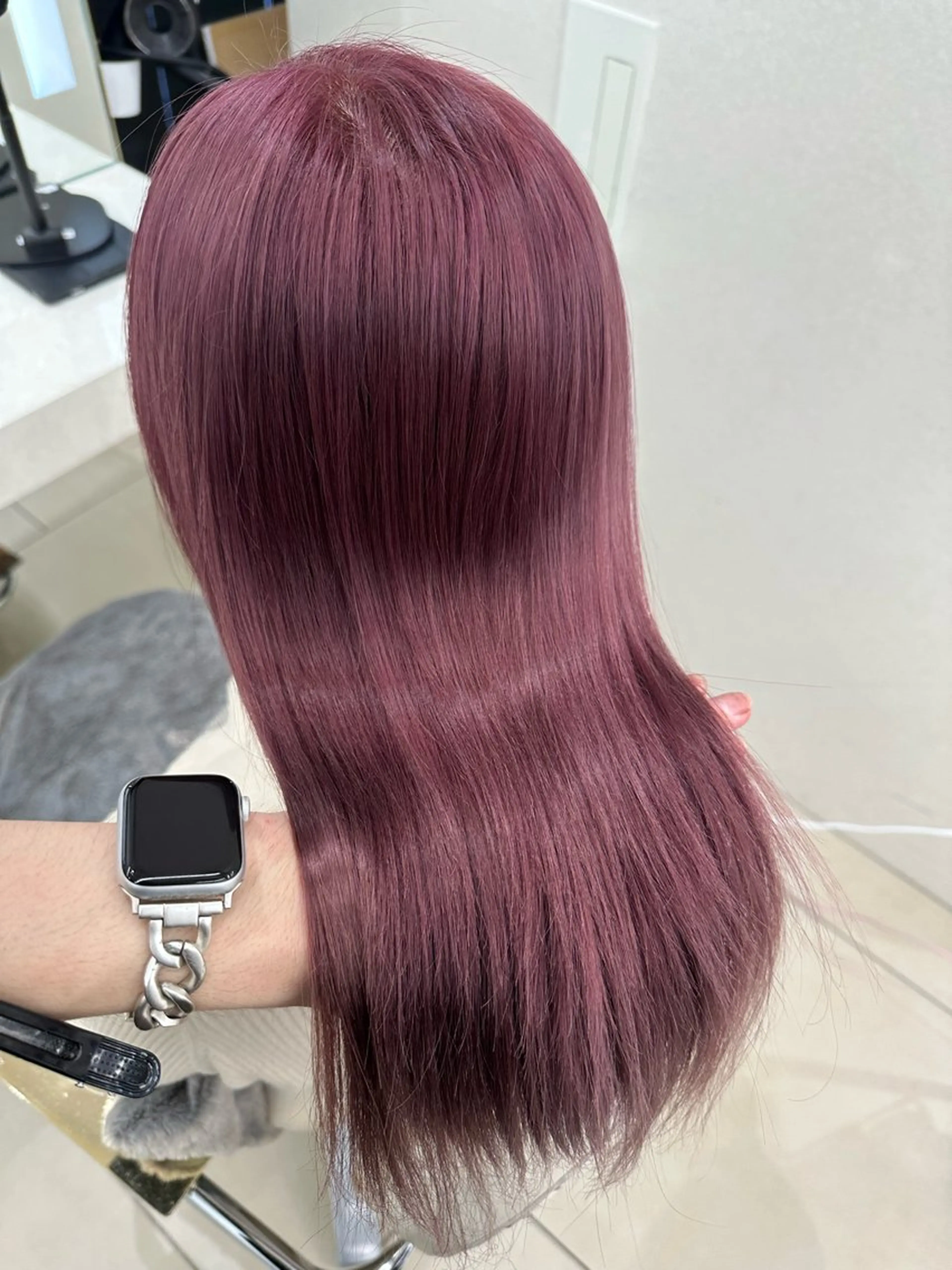 ロング カラー ピンクカラー 透明感艶カラー /銀座/佐々木夏泉のヘアスタイル
