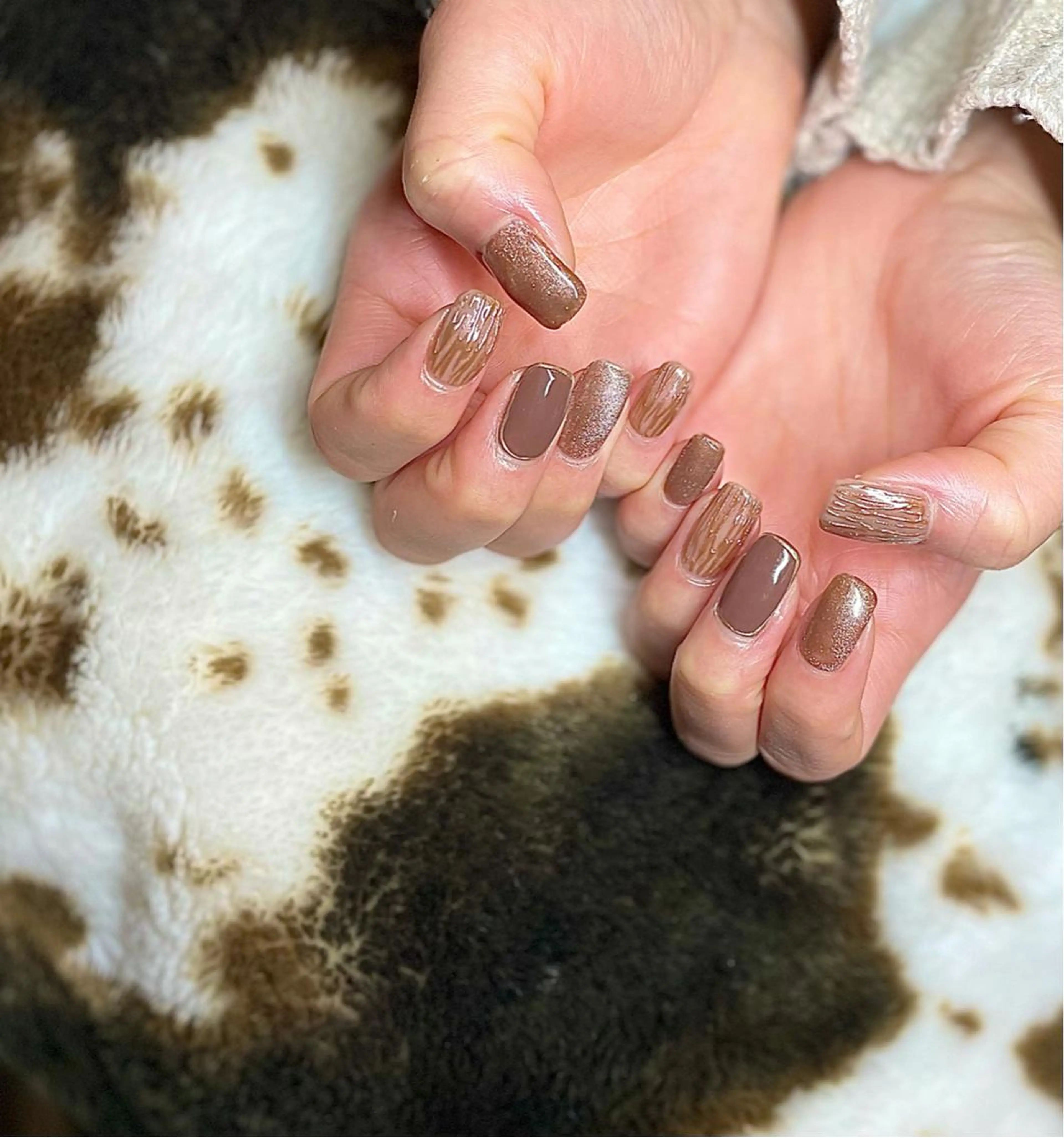 ミディアム カラー パーマ ヘアアレンジ メンズ キッズ ネイル マツエク・マツパ マグネットネイル ミラーネイル nail&eye Aoのマツエク・マツパデザイン