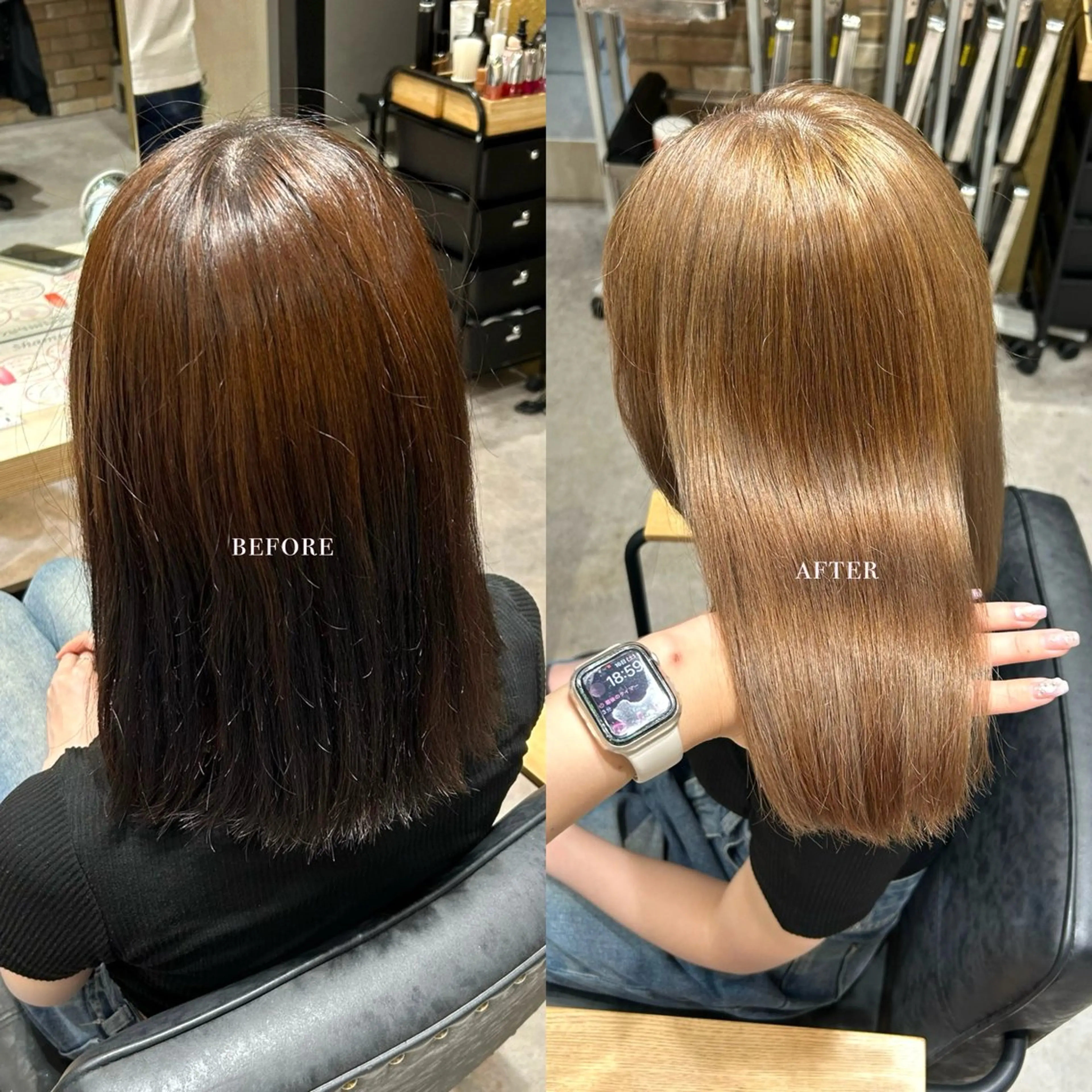 ミディアム カラー レイヤー/手書きネイ ルCOCORO 🎀のネイルデザイン