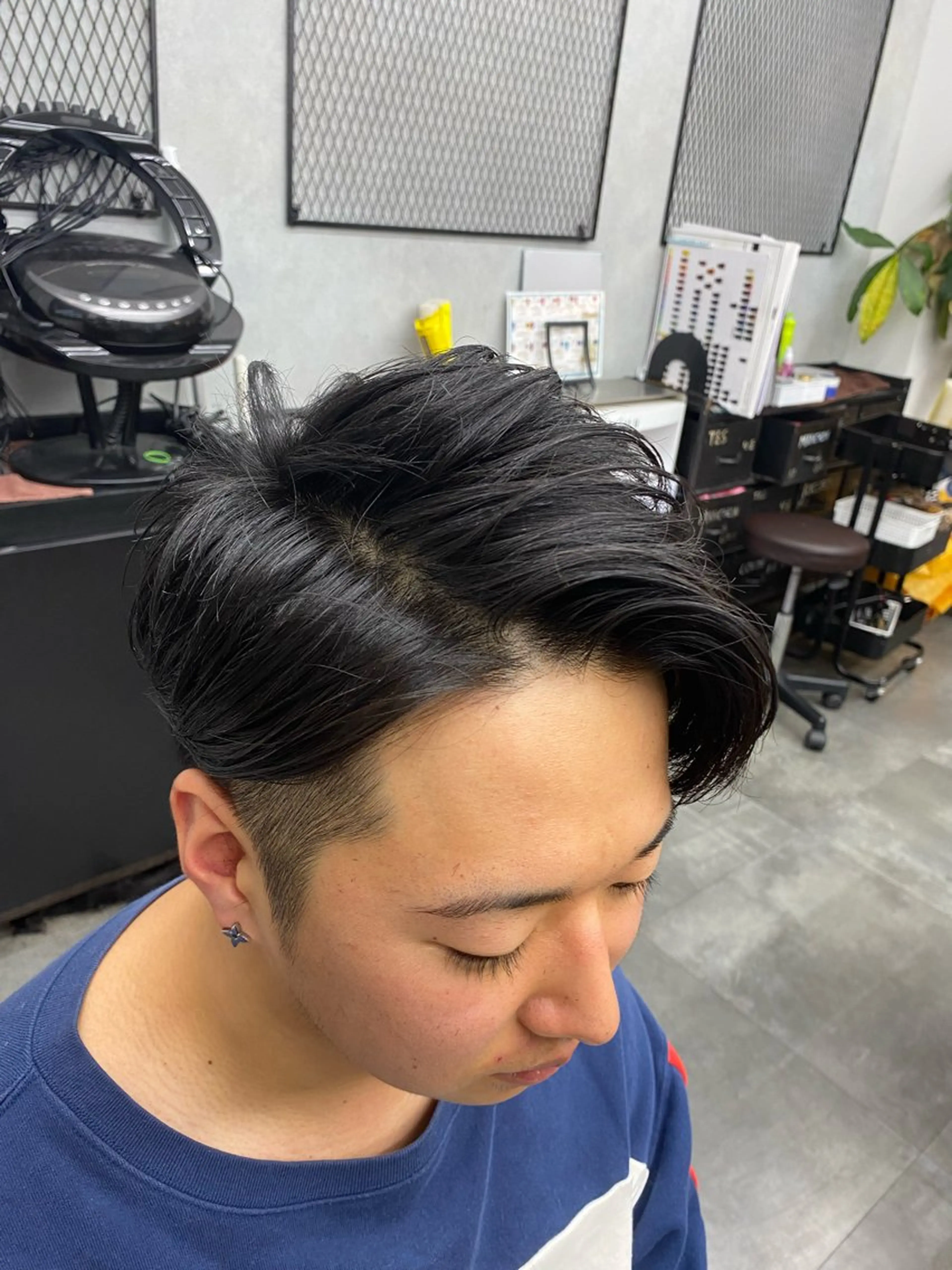 ショート メンズ アップバング カット 👑髪質改善/パーマ /フェード/森田のヘアスタイル