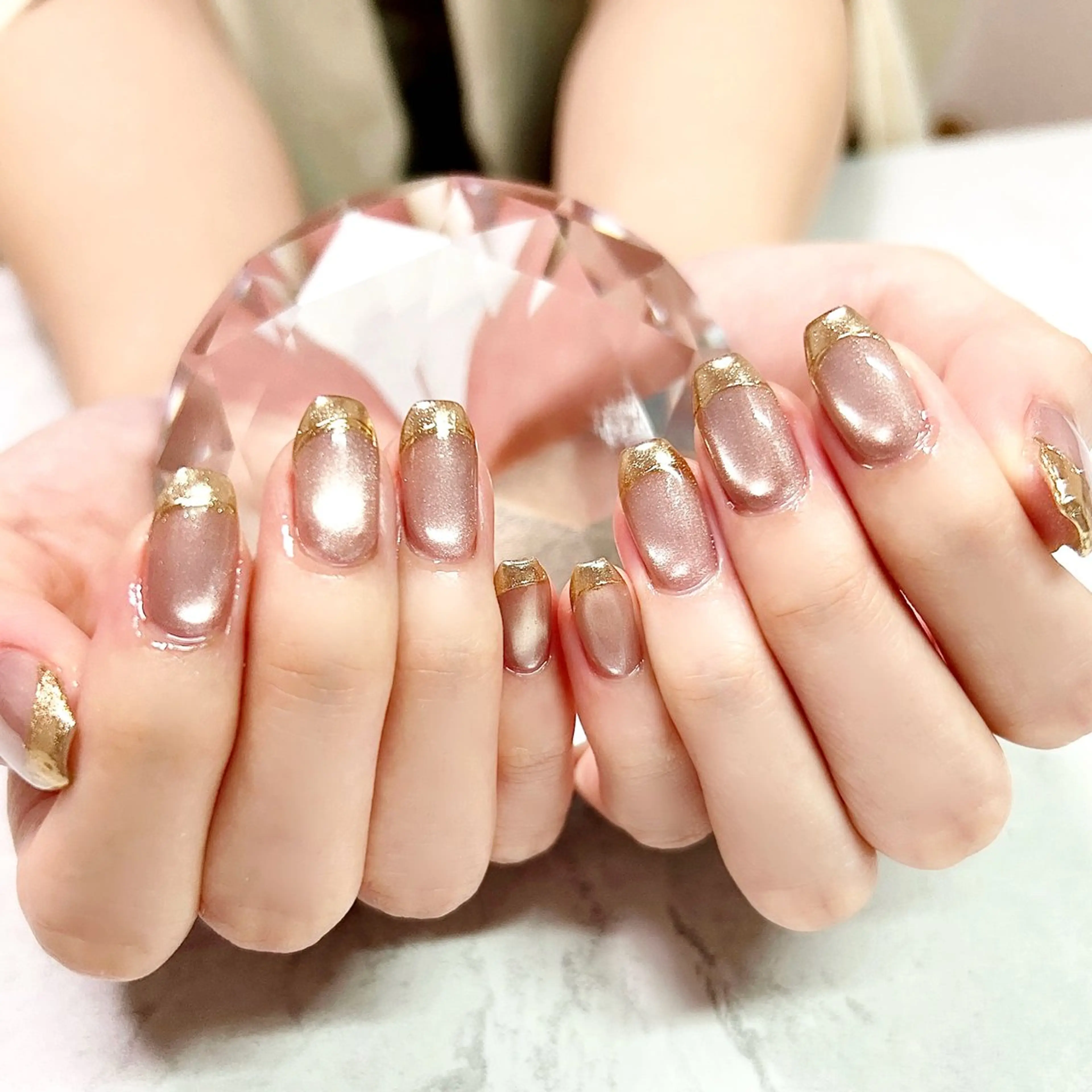 ネイル フレンチネイル マグネットネイル ミラーネイル private salon Reiのネイルデザイン