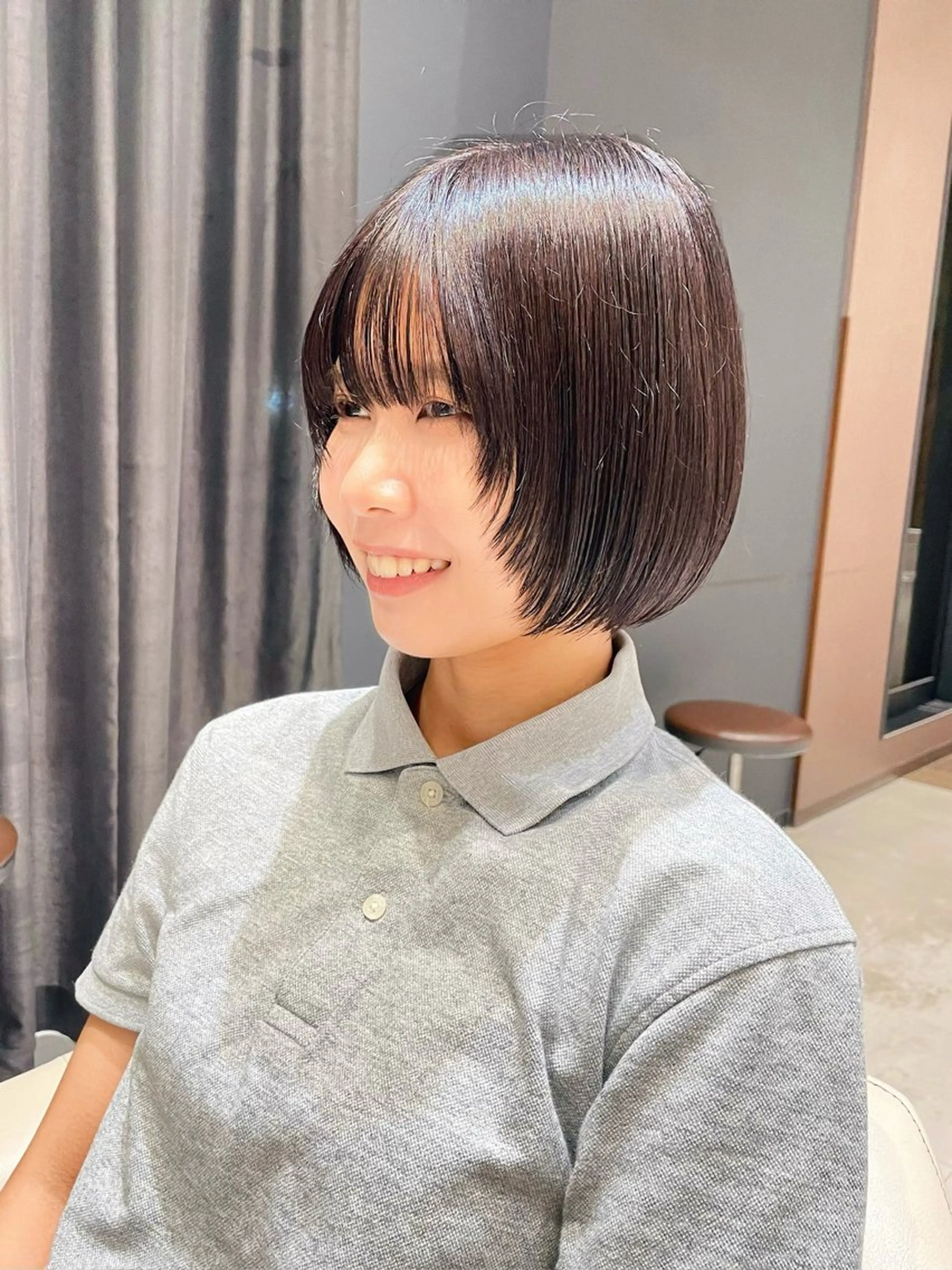 ショート ボブ 顔まわりレイヤー 顔周りカット レイヤーカット BELLA/天王寺/ 似合わせ/木浦心のヘアスタイル