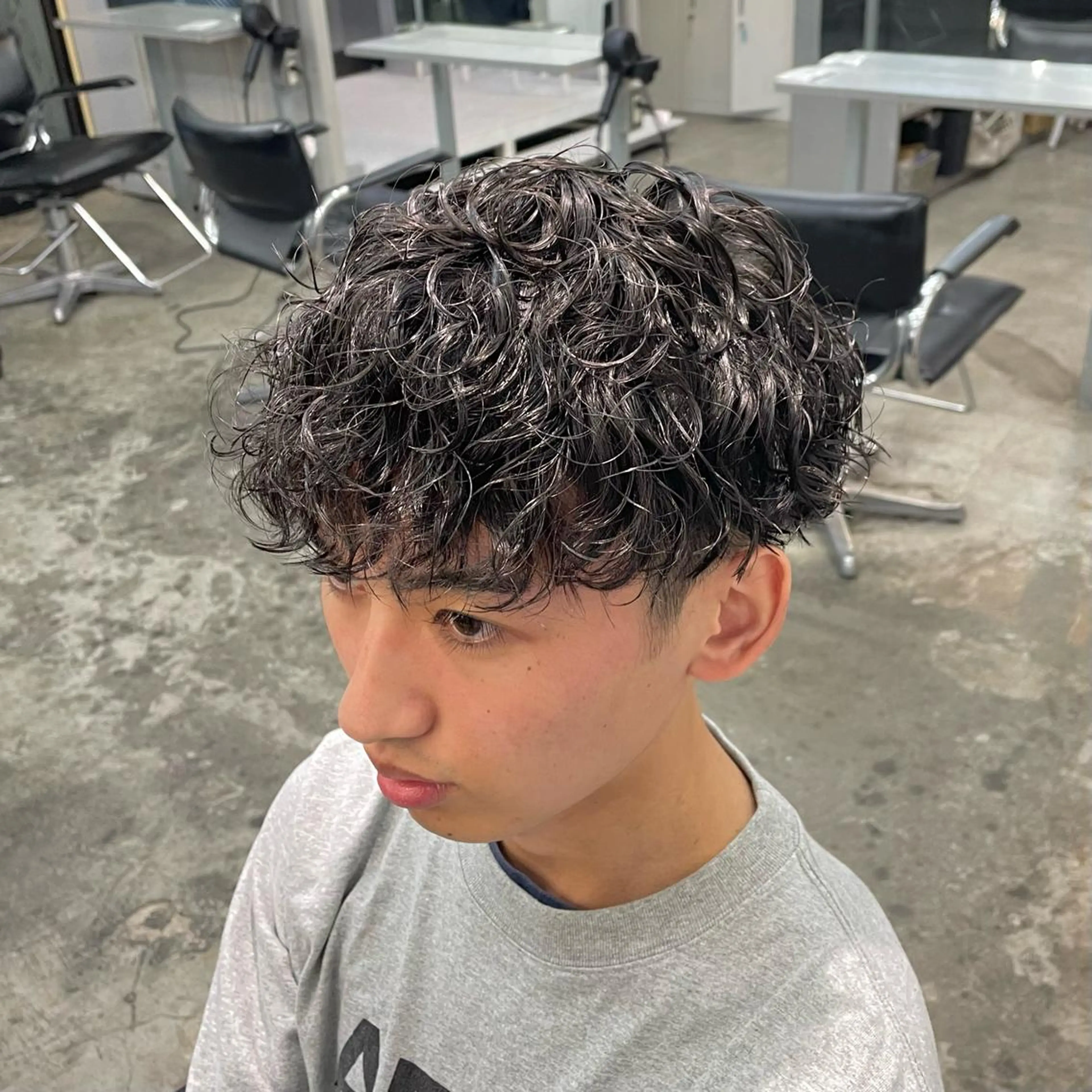 ショート パーマ メンズ カット パーマ メンズ特化美容師/ 藤戸 椋のヘアスタイル