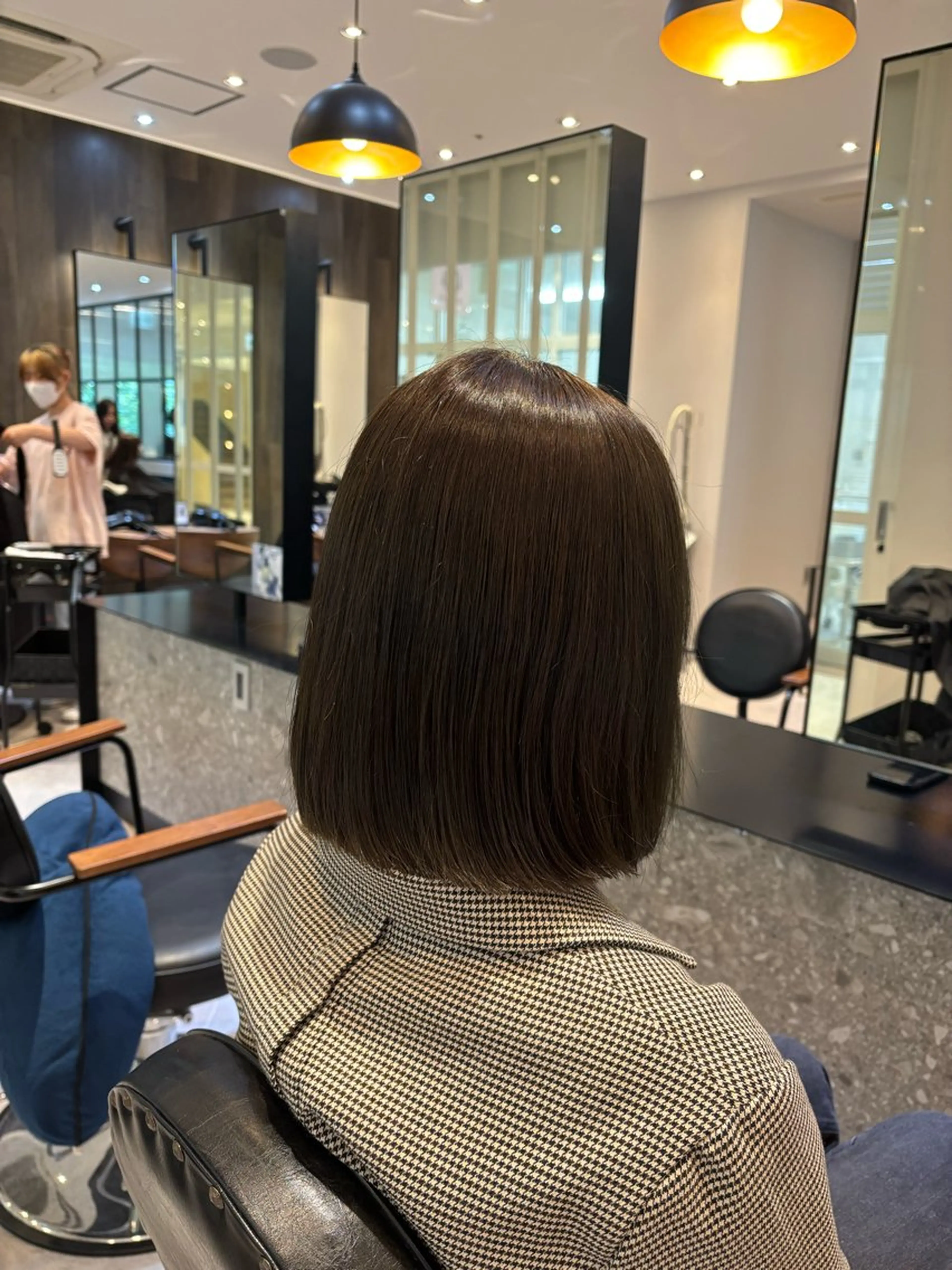 ミディアム ボブ カット ヘアカラー カラー/髪質改善 トリートメント/優果のヘアスタイル