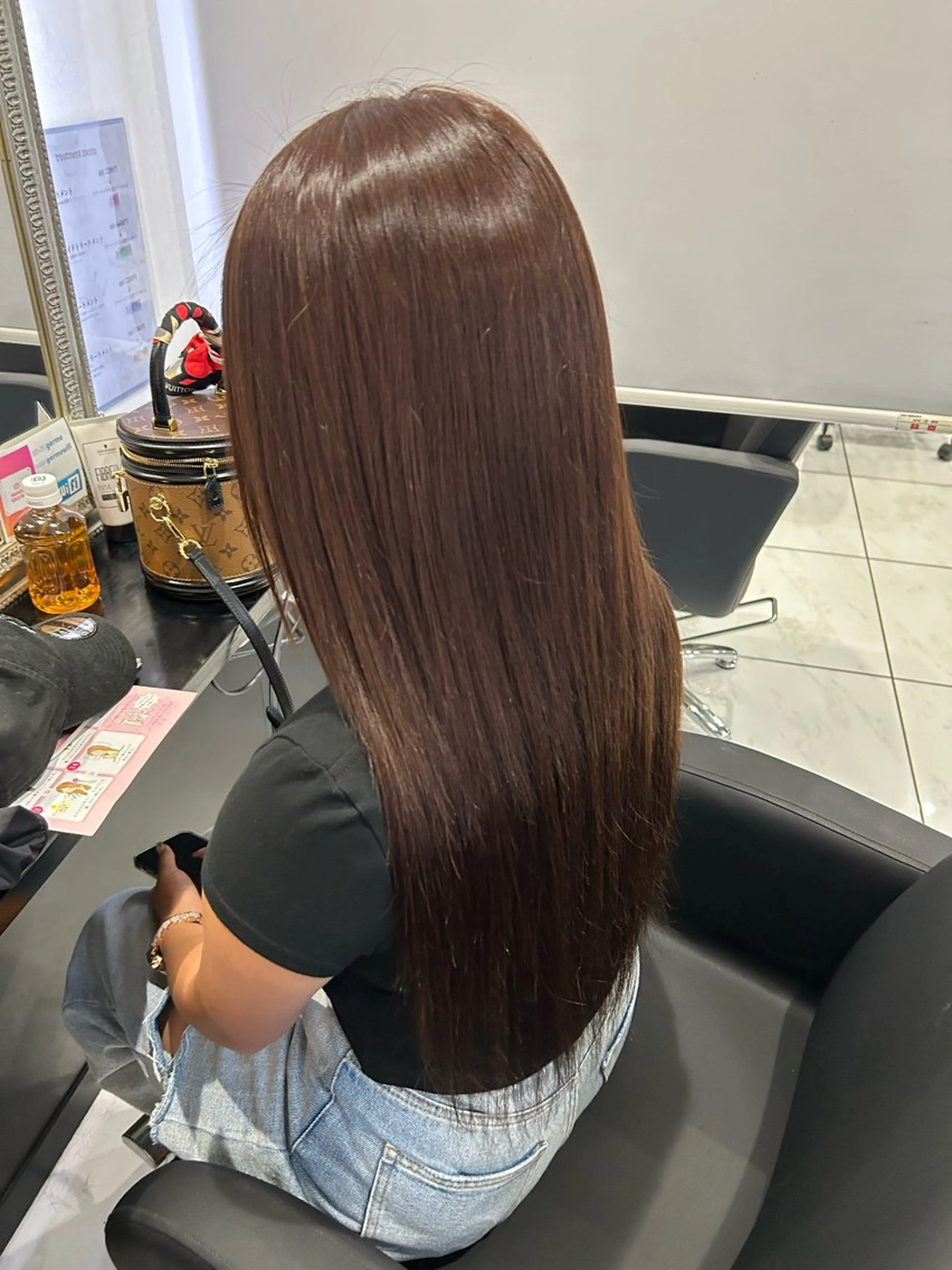 【オフなし】ケアカラー+トリートメント+プラチナ毛質80本の写真