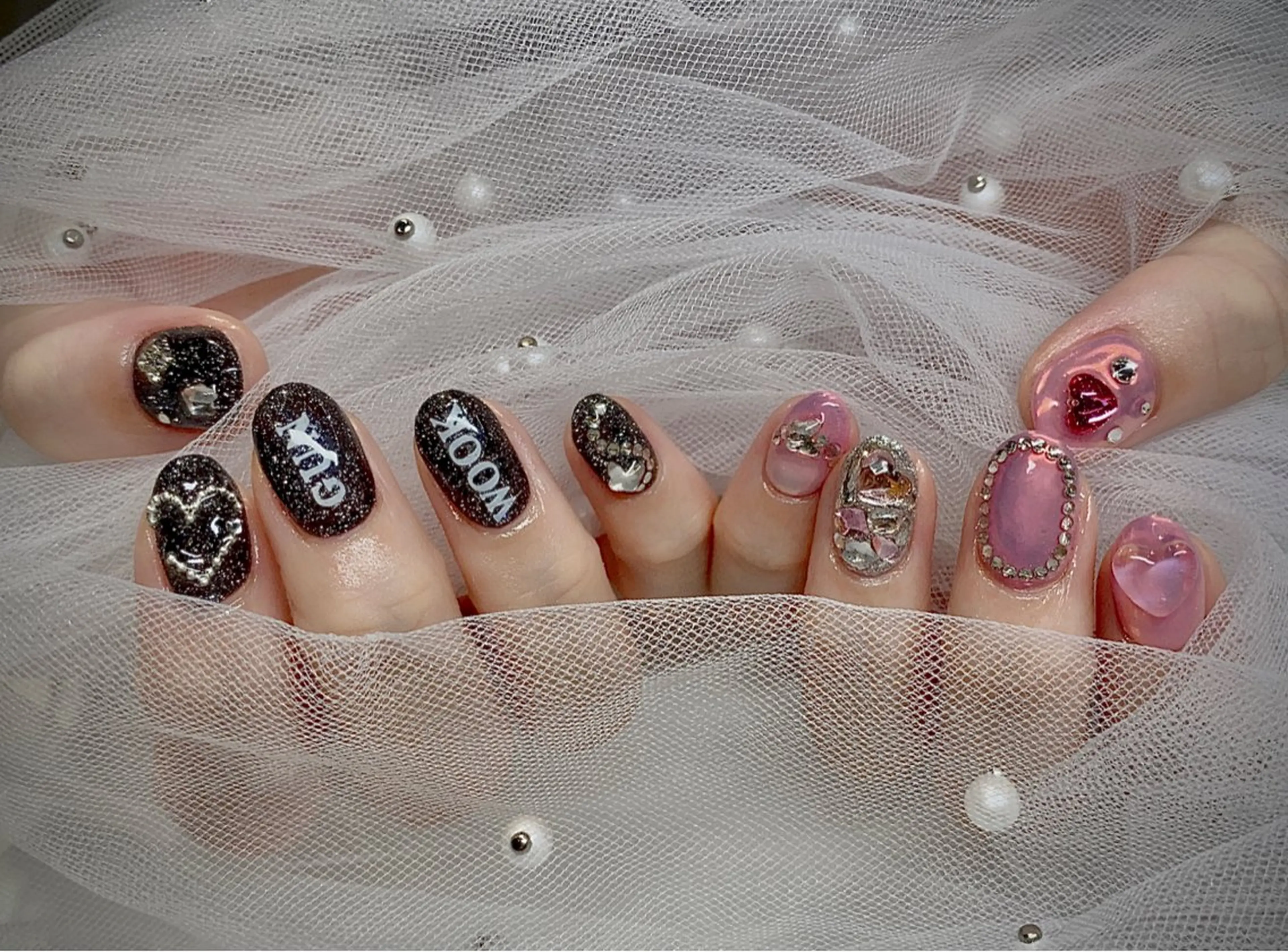 ネイル I-nailロング /ワンホン/キラキラのネイルデザイン