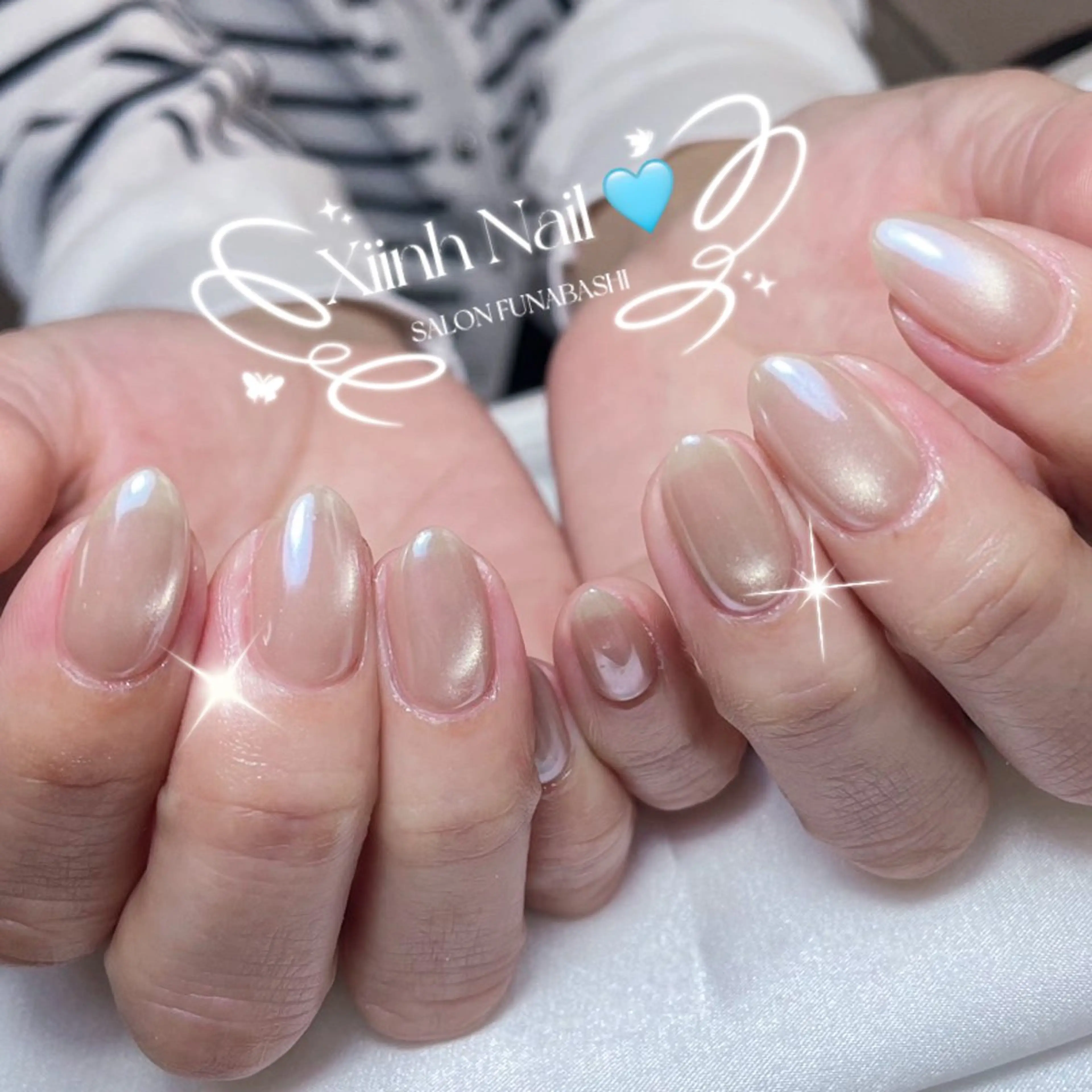 ネイル チークネイル 桜ネイル 長さ出し フットネイル ジェルネイル ハンドネイル XIINH NAIL SALONのネイルデザイン