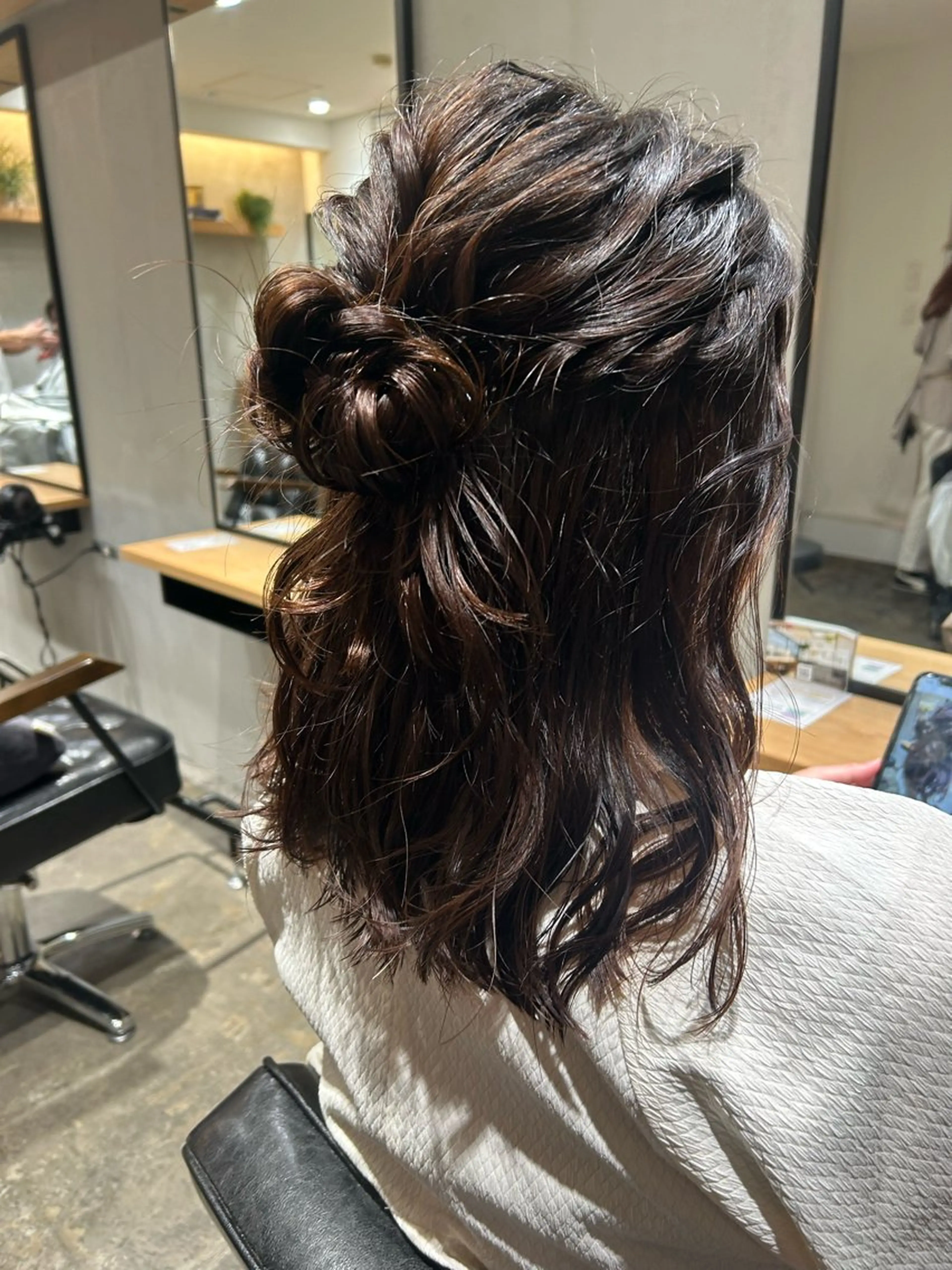 セミロング アレンジ/新宿 透明感カラー/ヤノのヘアスタイル