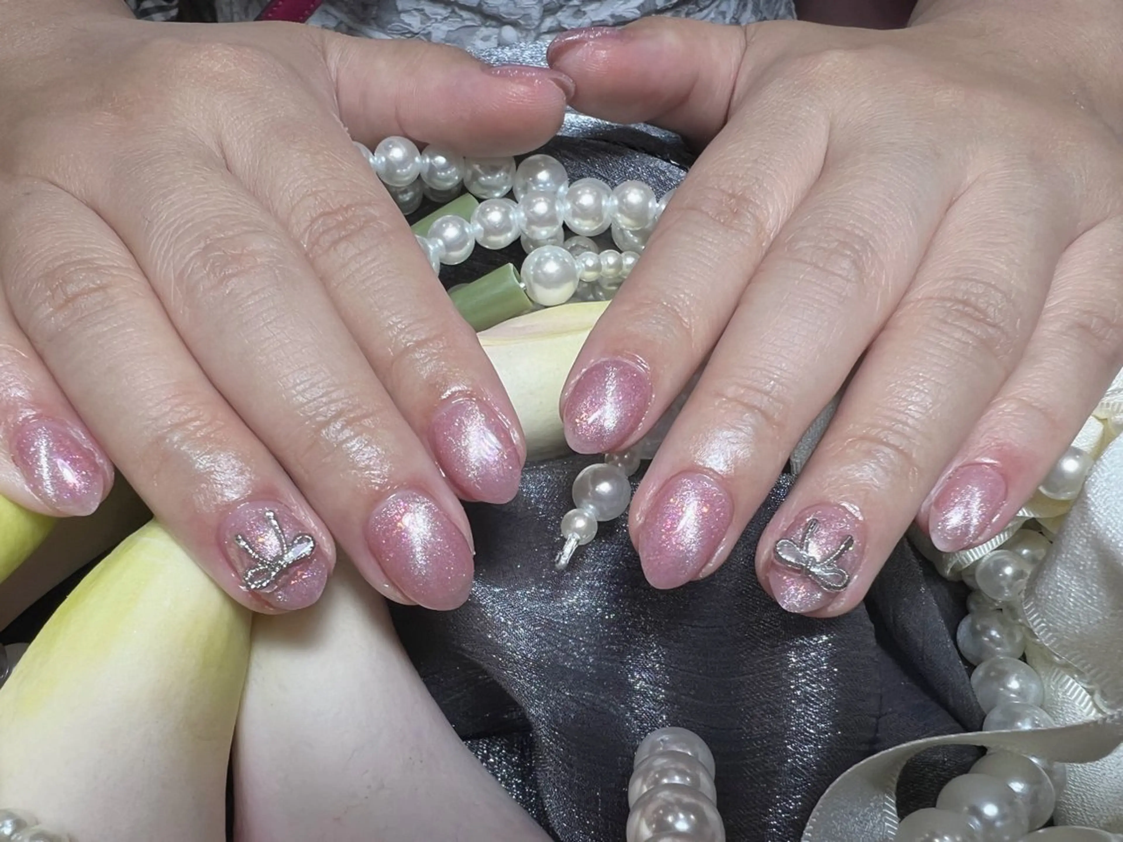 【チップ長さだし】11月限定マグネットワンカラー(1色まで)➕パーツ 2本￥9980の写真