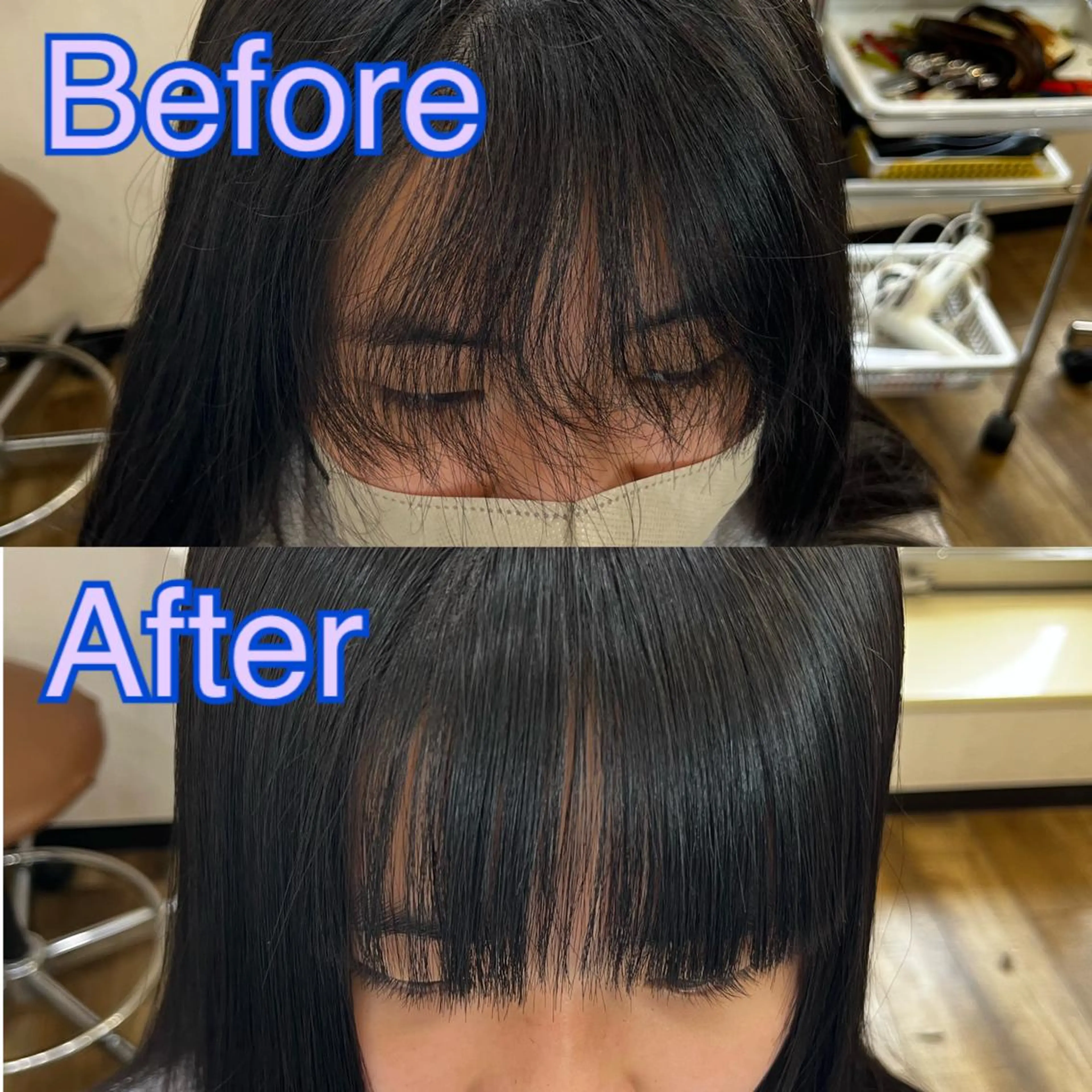 ロング パーマ ハイライト 酸性ストレート ストレートパーマ きむえり/髪質改善 /セット/カラーのヘアスタイル