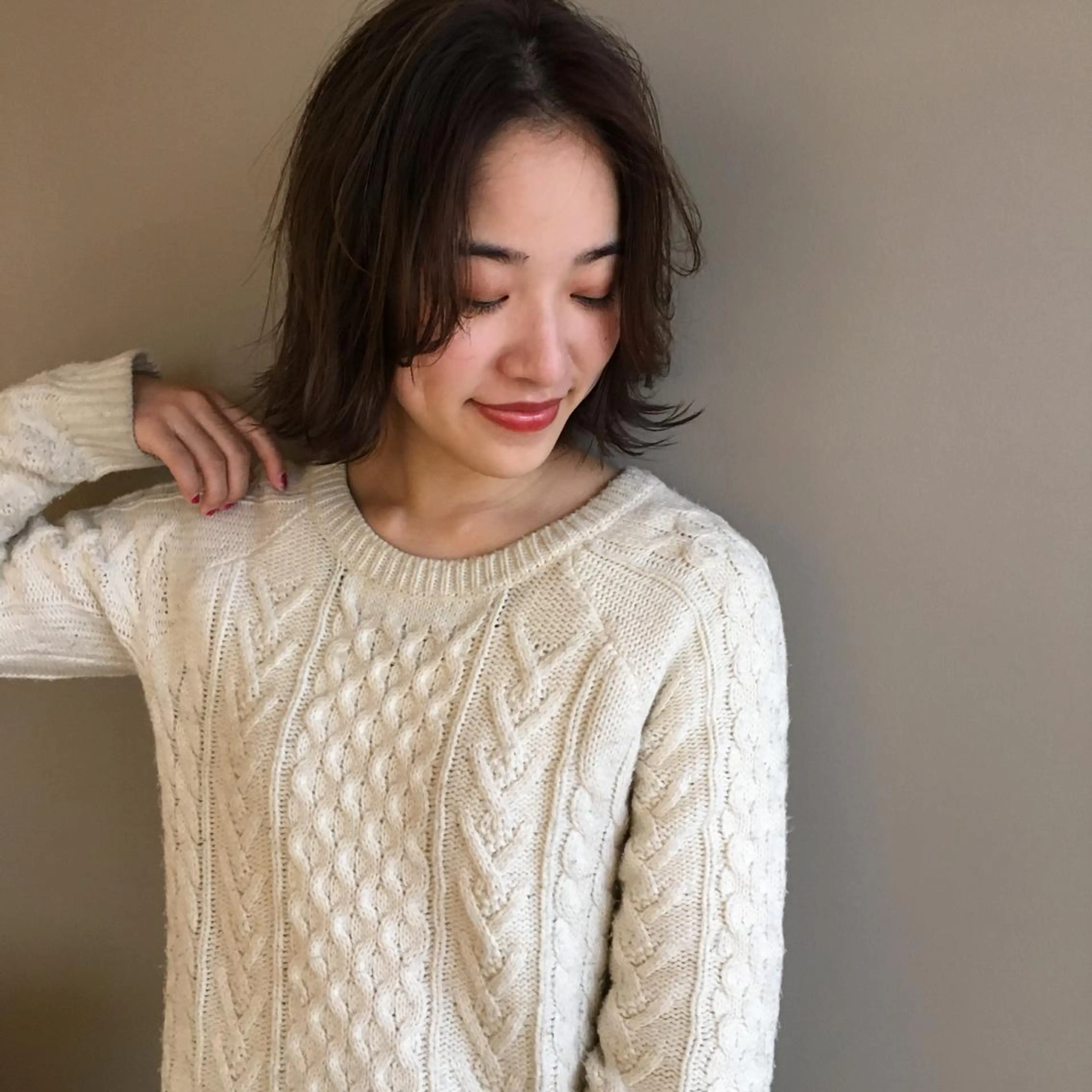 ミディアム カラー レイヤーカット BLend 渋谷のヘアスタイル