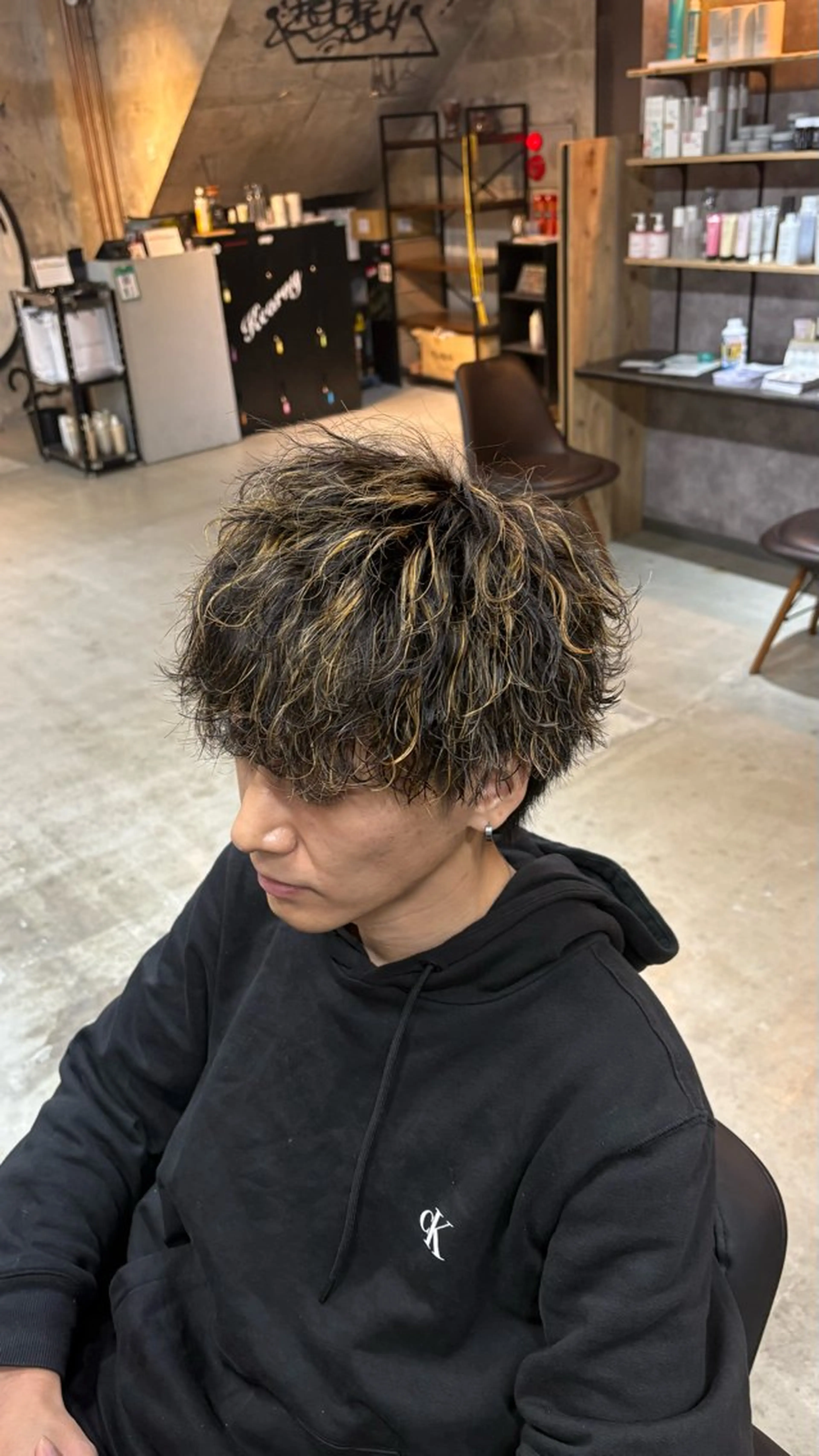 ミディアム ミディアムパーマ カット パーマ 永倉 迅人 /メンズカットパーマのヘアスタイル