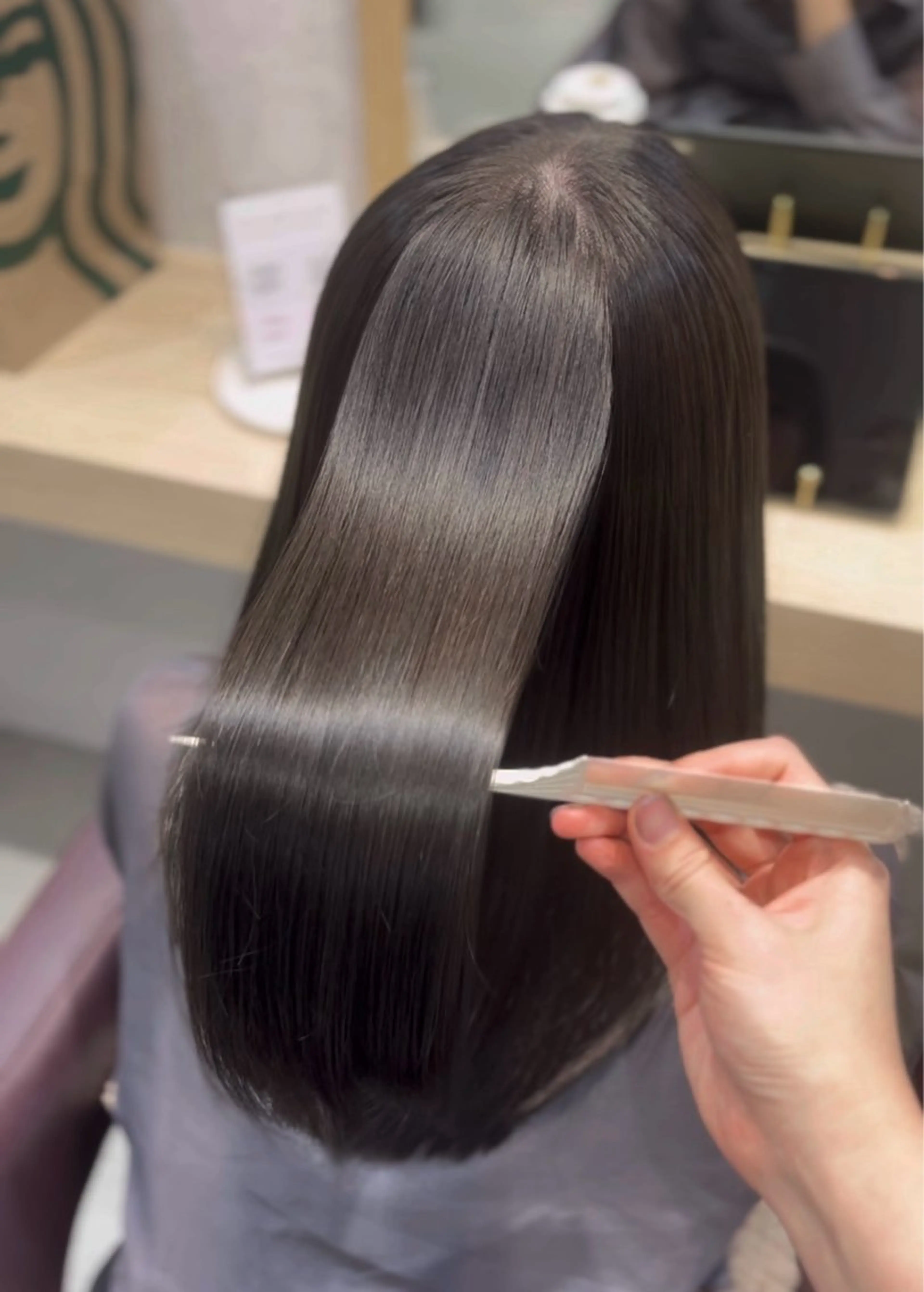 ロング カラー パーマ suzuka/透明感 カラー 美髪縮毛矯正のヘアスタイル