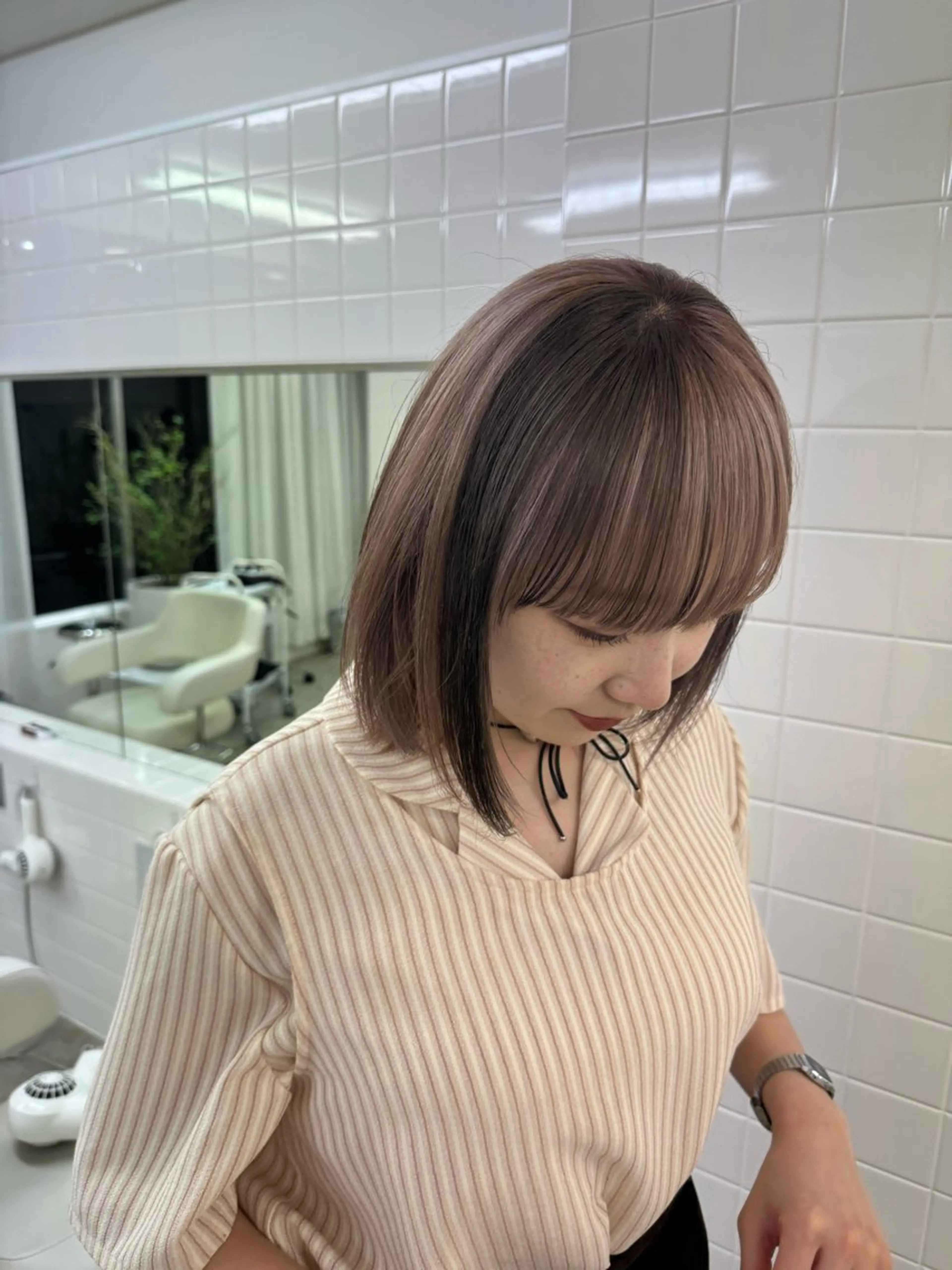 ミディアム カラー 繭所属・こはる／ハードパーマ /癖毛風パーマ🧃のヘアスタイル