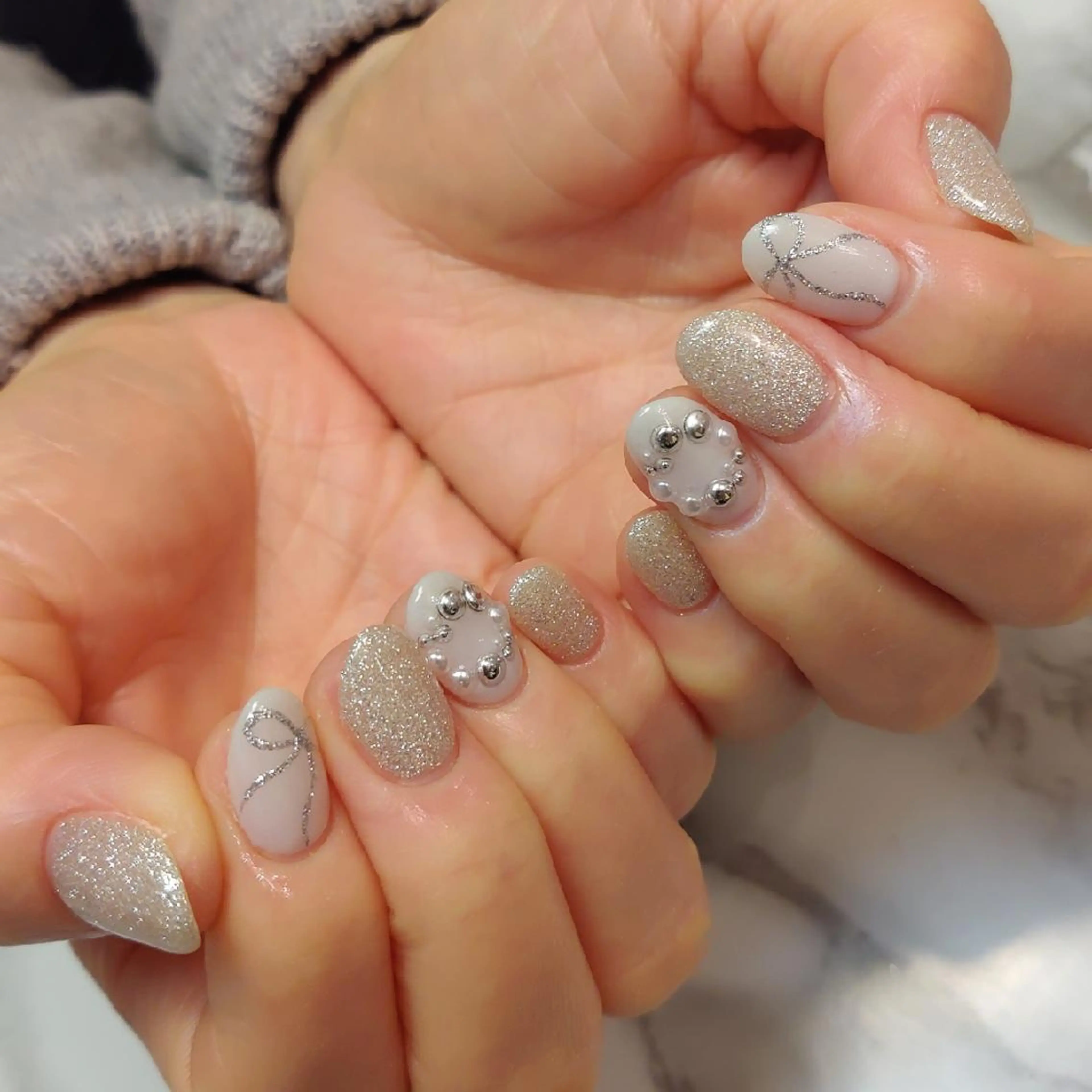 ネイル 冬ネイル クリスマス ジェヌインネイル 河内のネイルデザイン