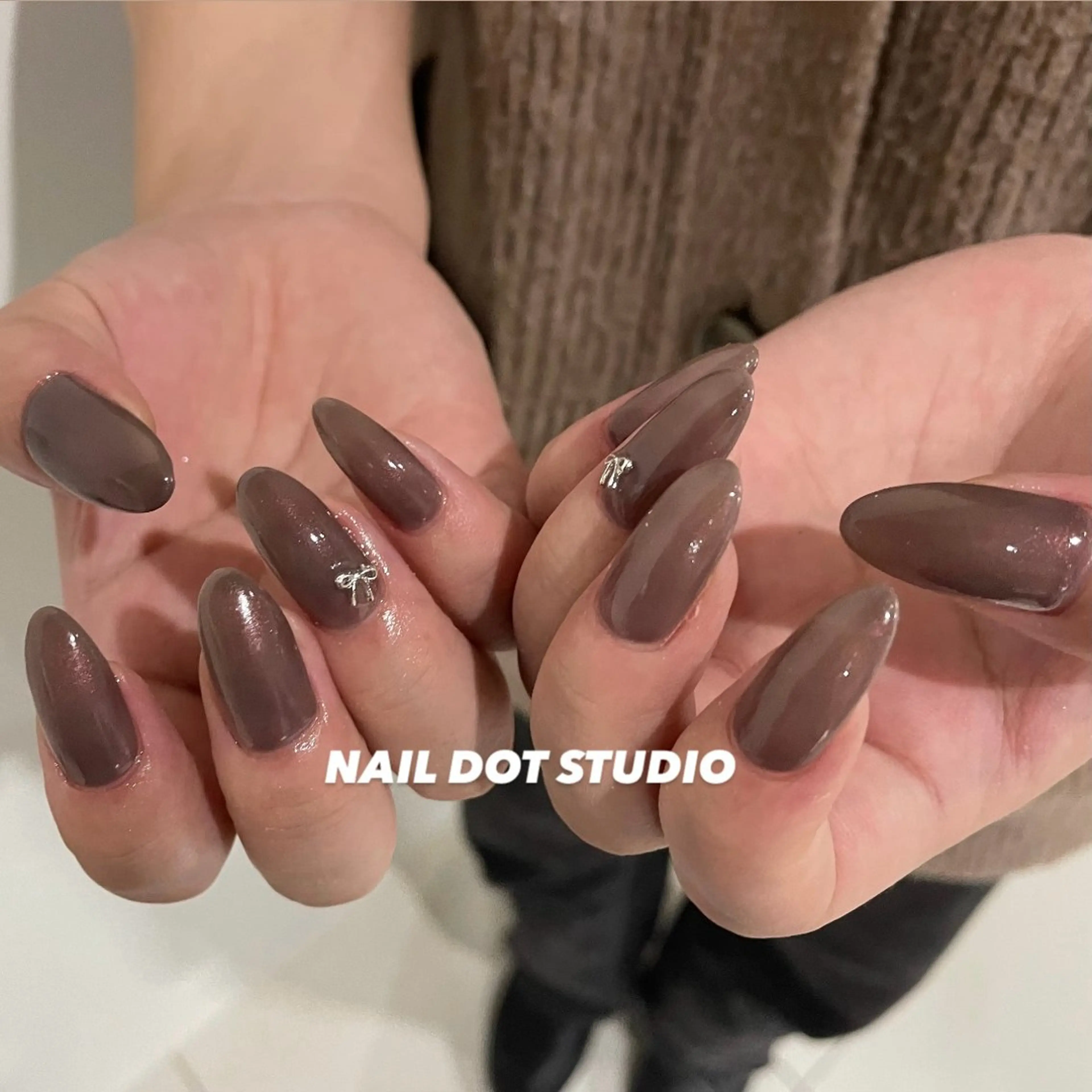 ネイル リボン ハンドネイル NAIL DOT STUDIO堺筋本町のネイルデザイン