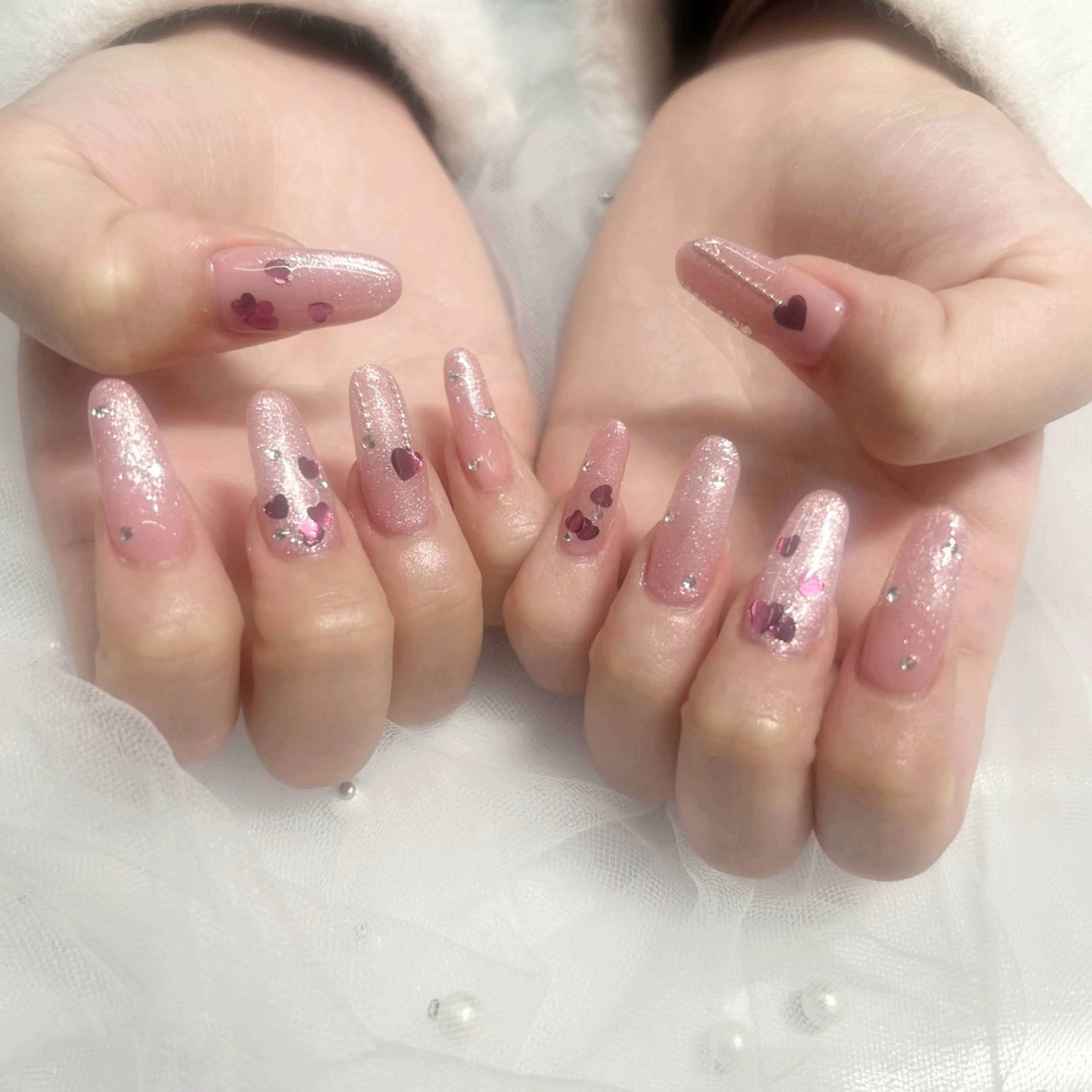 ネイル ハート ピンク ハンドネイル hinata池袋 🌙WOLTOKYOのネイルデザイン