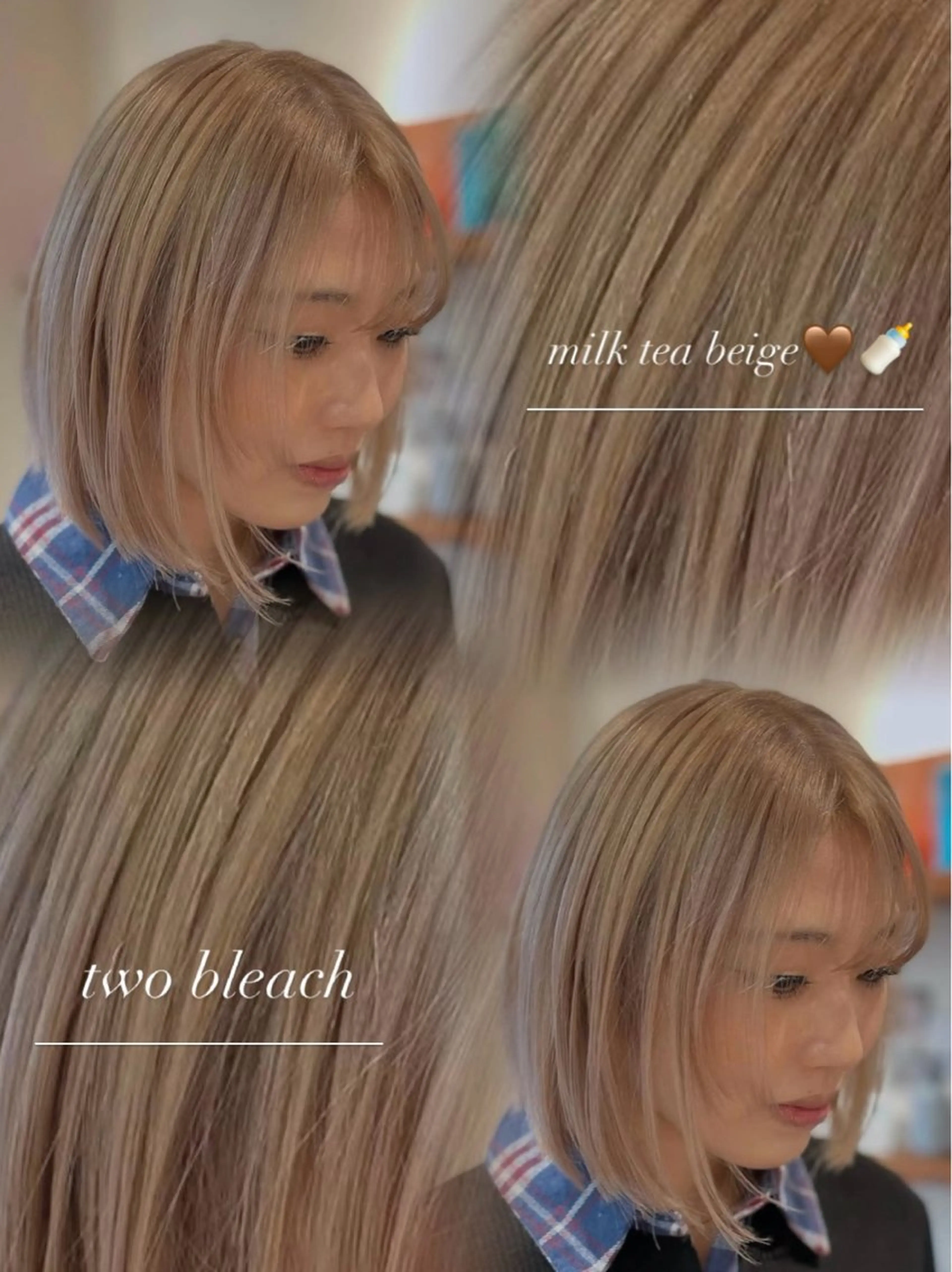 【冬のハイトーンいかがですか☃️🤍】ダブルカラー（ブリーチ）✨♥️の写真