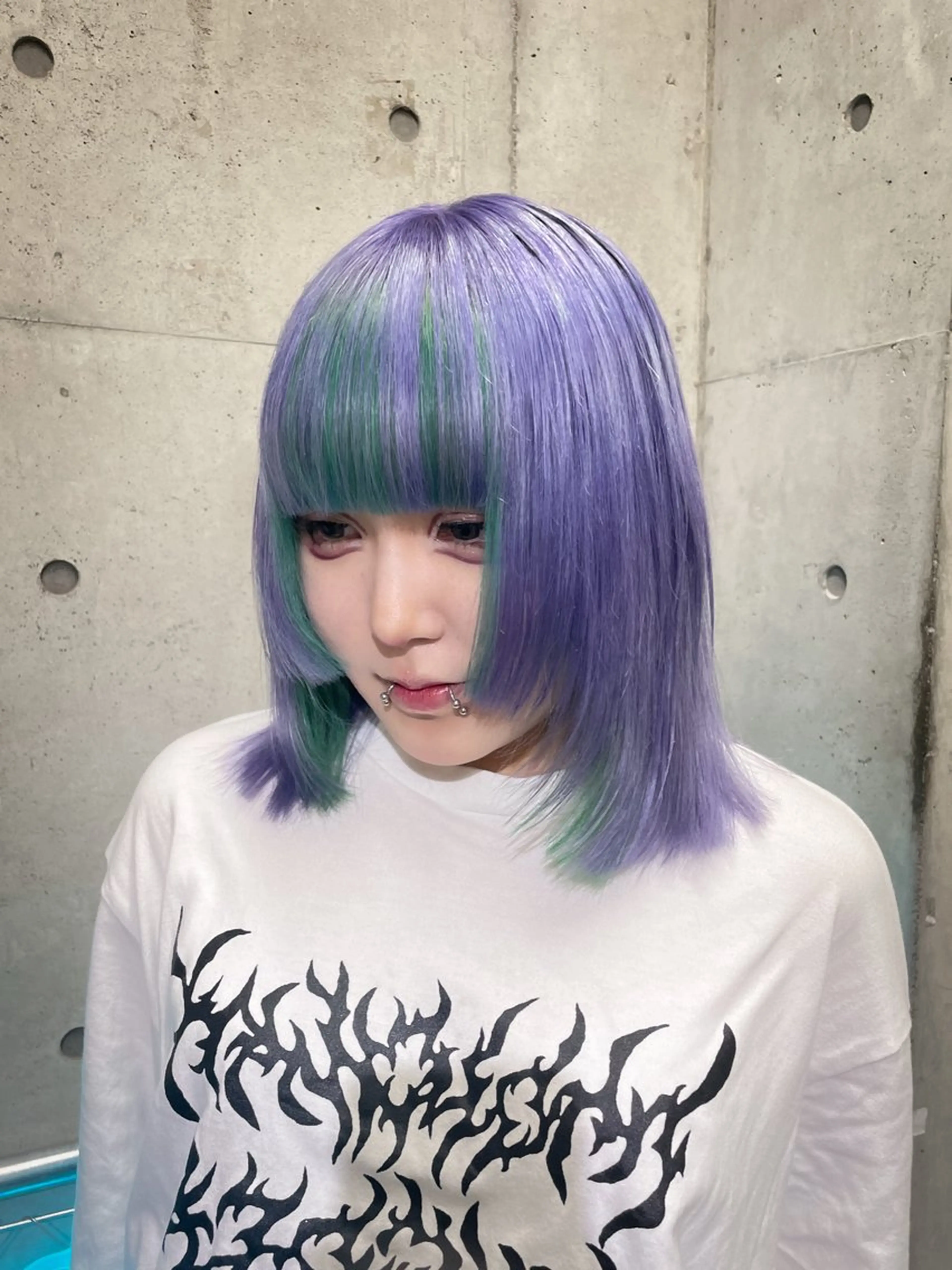 ミディアム ヘアカラー ハイトーン/ブリーチ /ウルフ⛓️MAKIのヘアスタイル