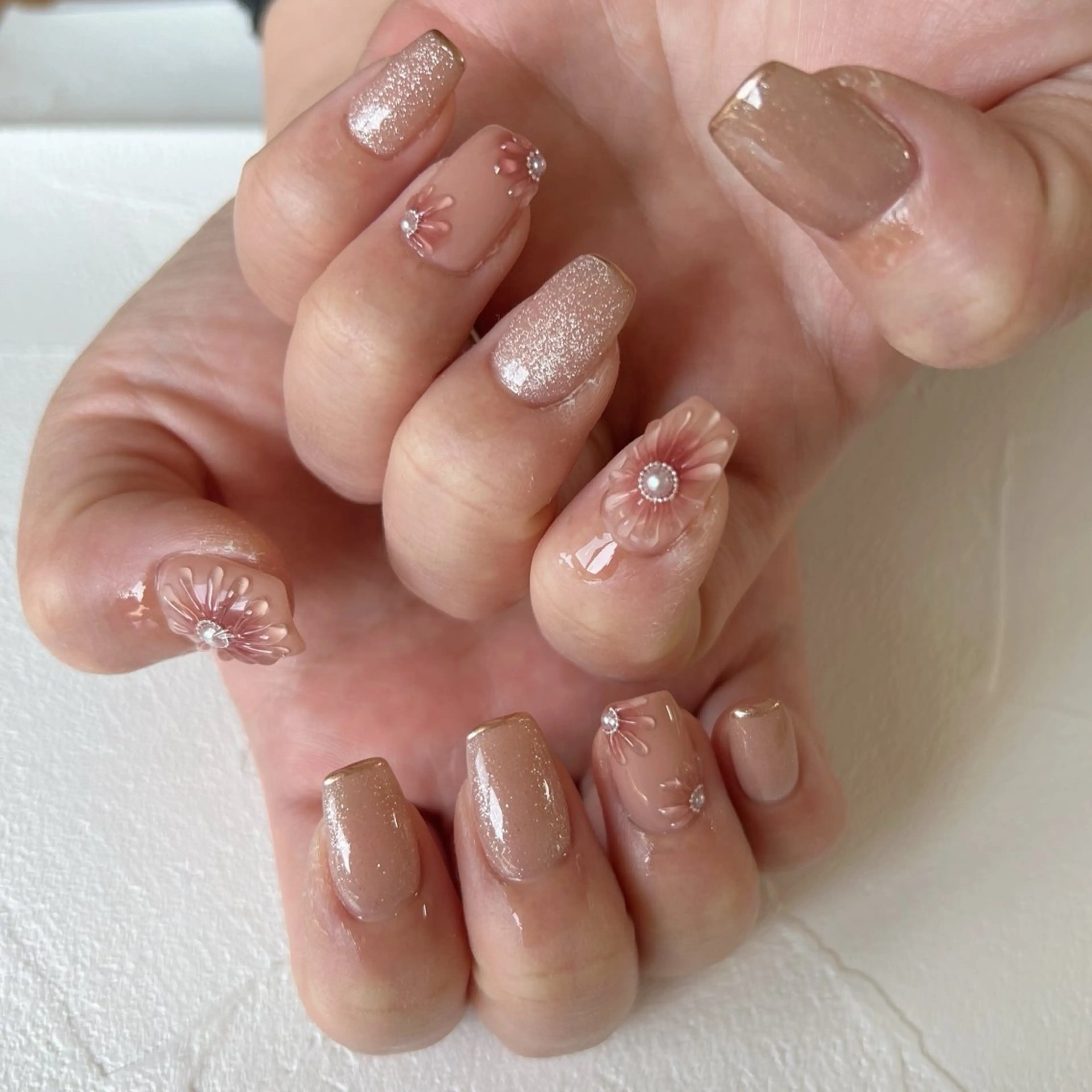 ネイル フラワーネイル マグネットネイル ぷっくりネイル ハンドネイル 川端 京香のネイルデザイン