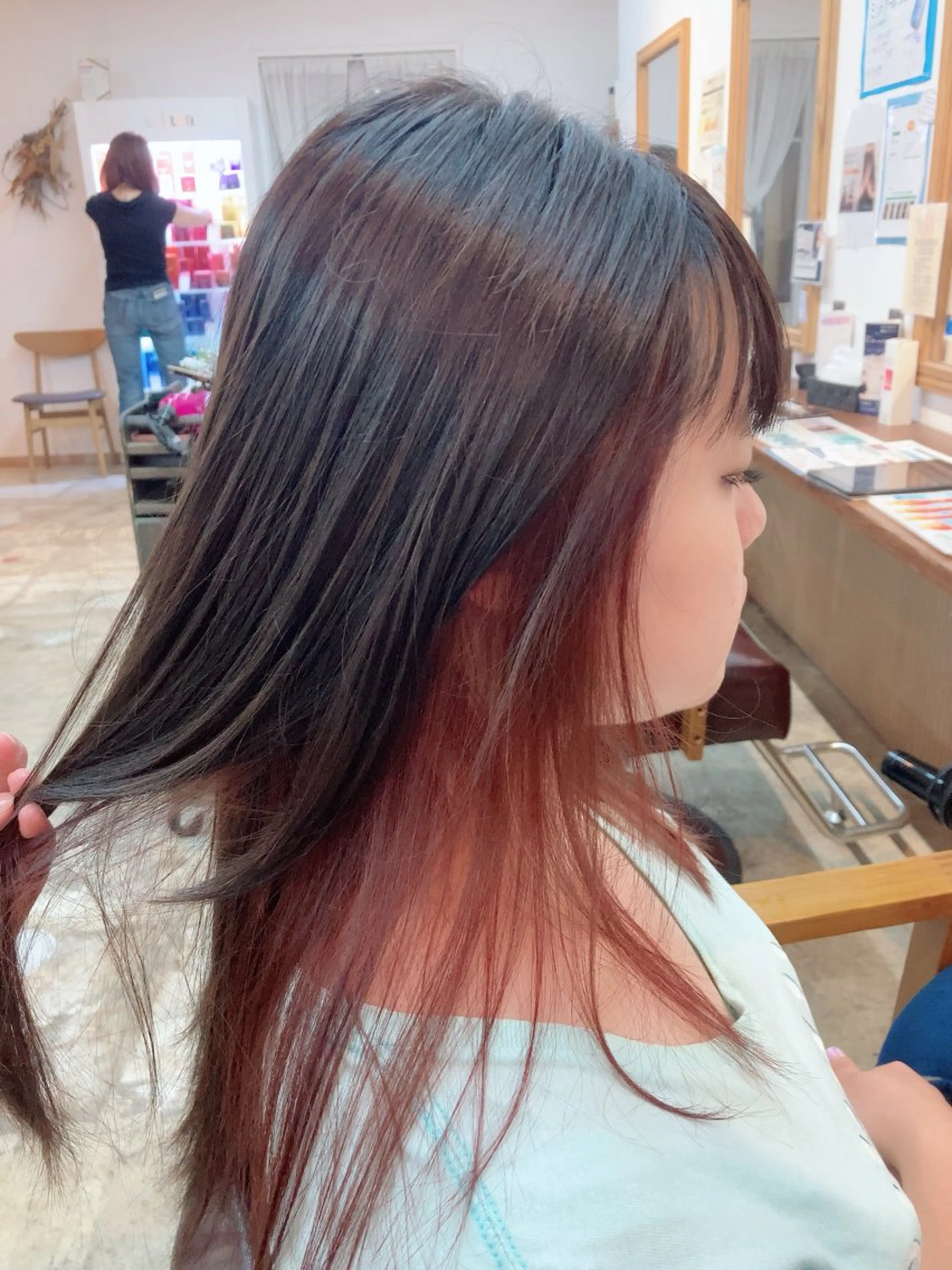 ロング カラー ブリーチ ダブルカラー ブリーチなしカラー ピンクカラー ヘアカラー ROSSO Hair&SPA五反野店所属・💫 シュン💫のヘアスタイル