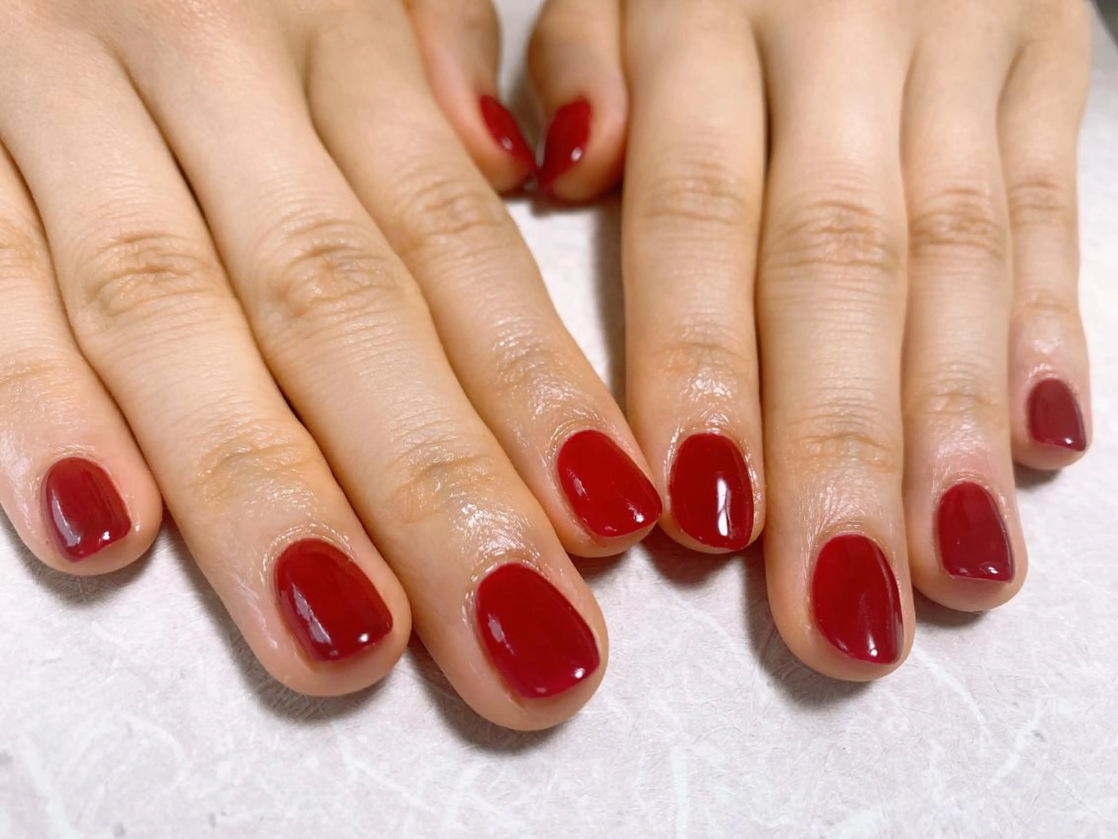 ネイル 赤色 kikinail 溝の口のネイルデザイン