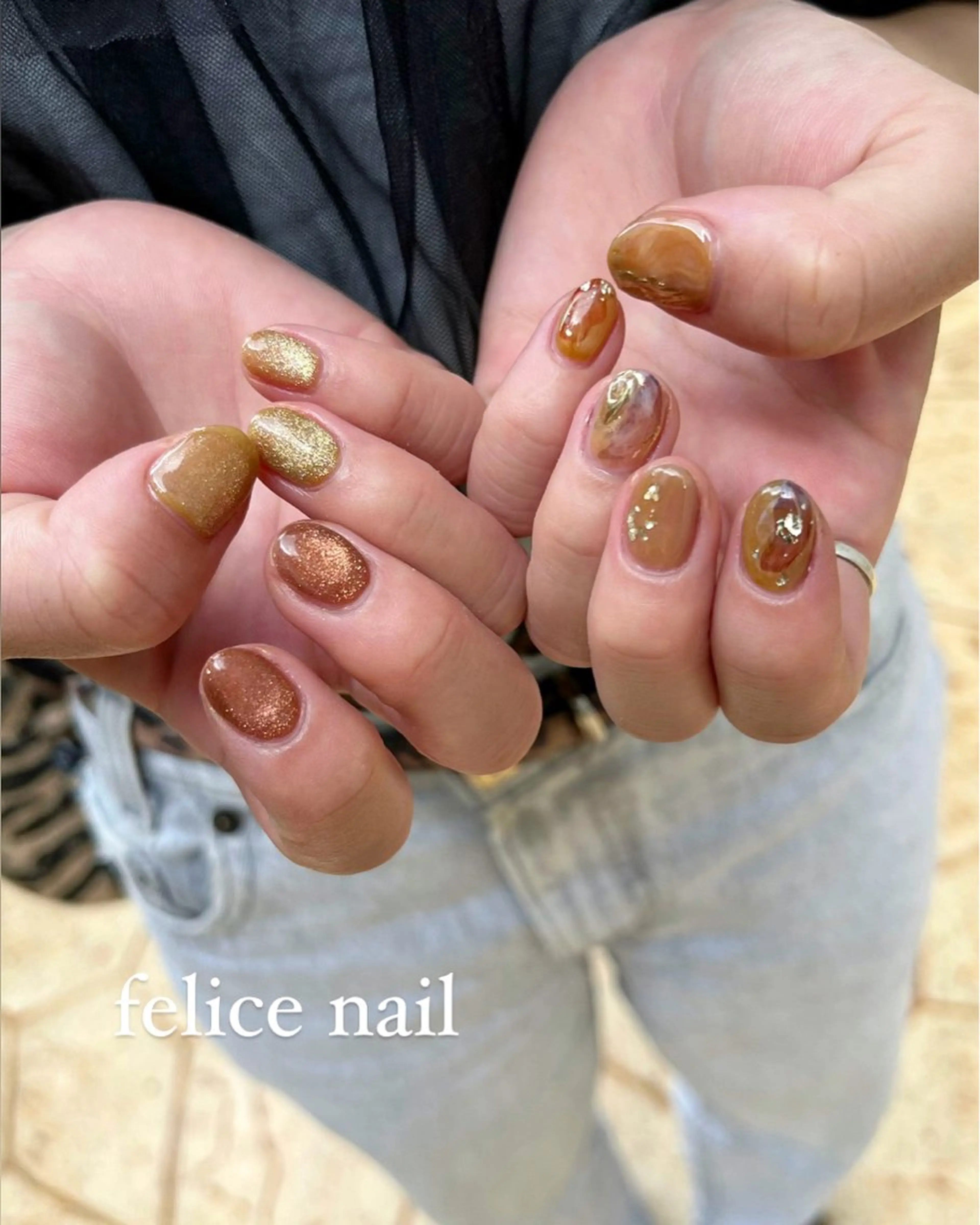 ネイル ジェルネイル マグネットネイル ニュアンスネイル felice nailのネイルデザイン