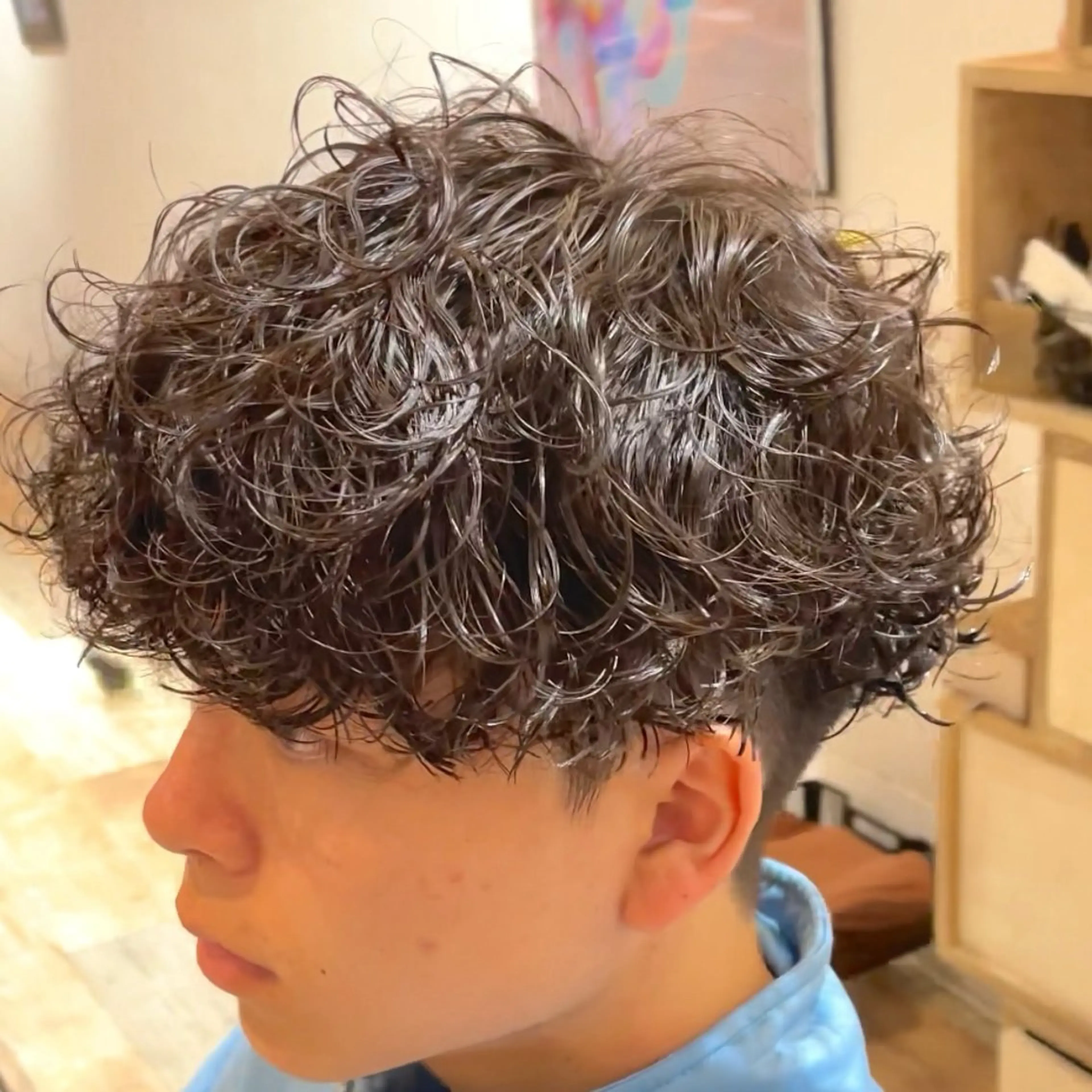 パーマ メンズ カット ヘアカラー メンズパーマ眉毛 特化アユム🔥のヘアスタイル