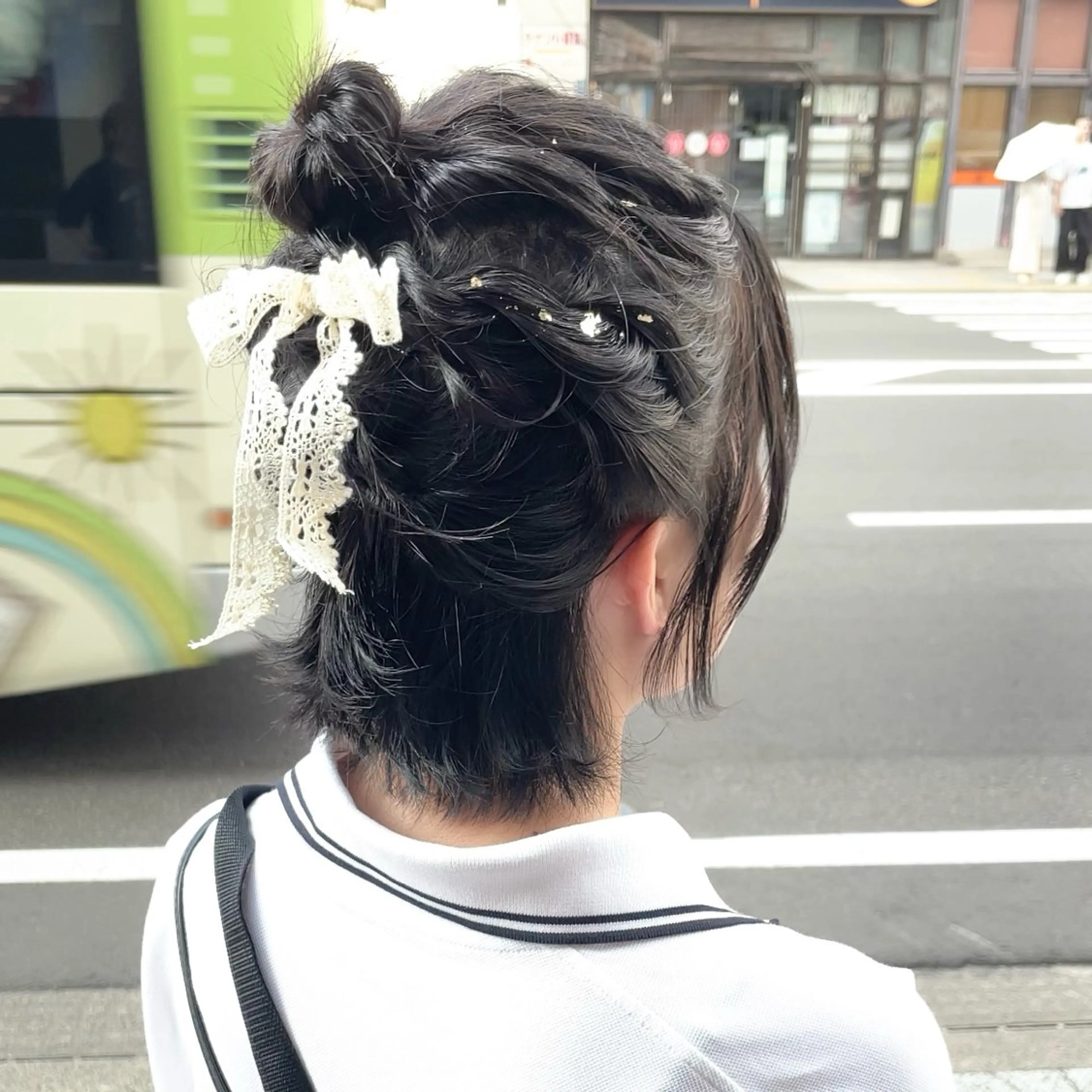 ショート お団子ヘア ショートヘア 💝ヘアアレンジ/ダ ブルカラー💝みさきのヘアスタイル