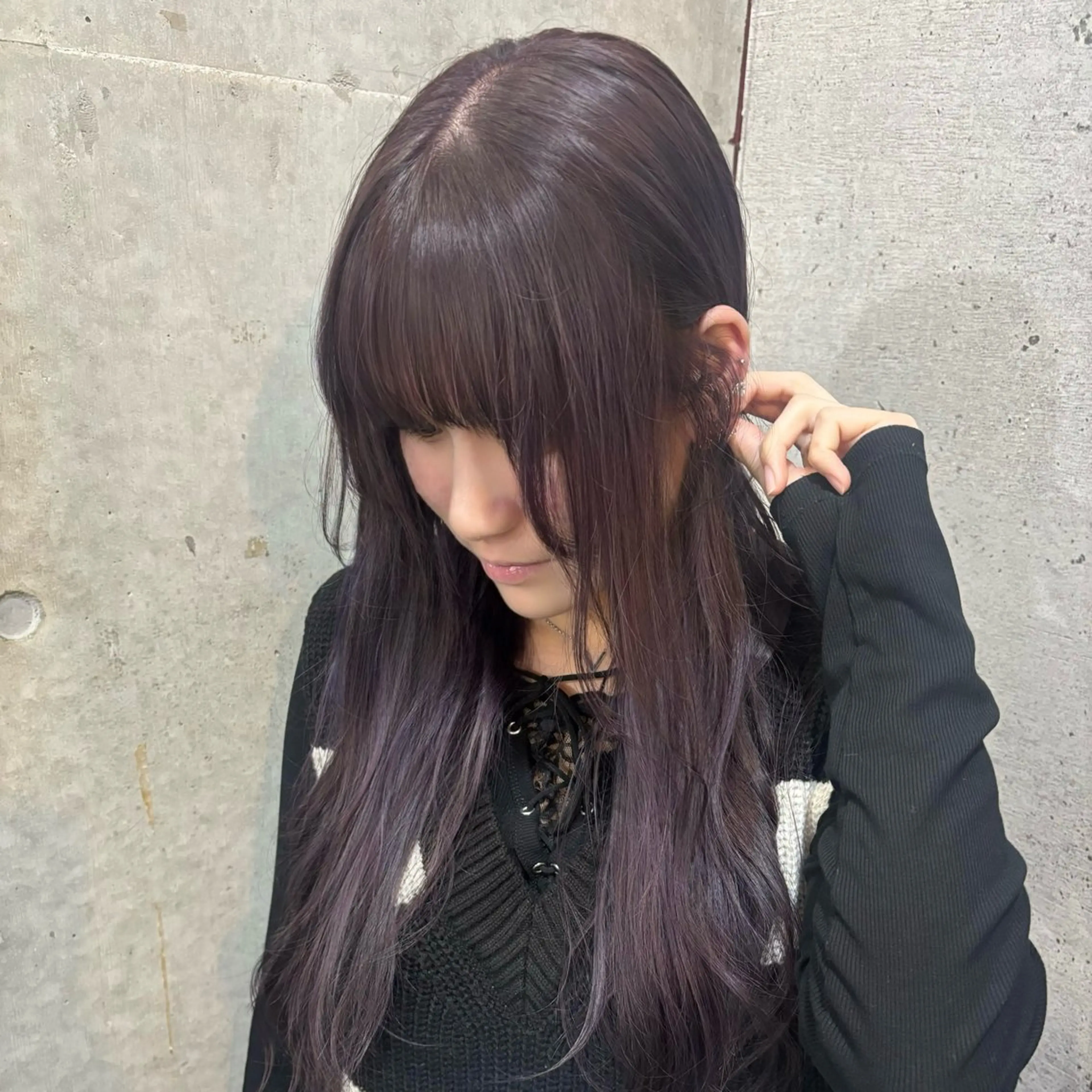 カラー ブリーチ ラベンダーカラー ヘアカラー Hair×design ARUE所属・HAGA HINAのヘアスタイル