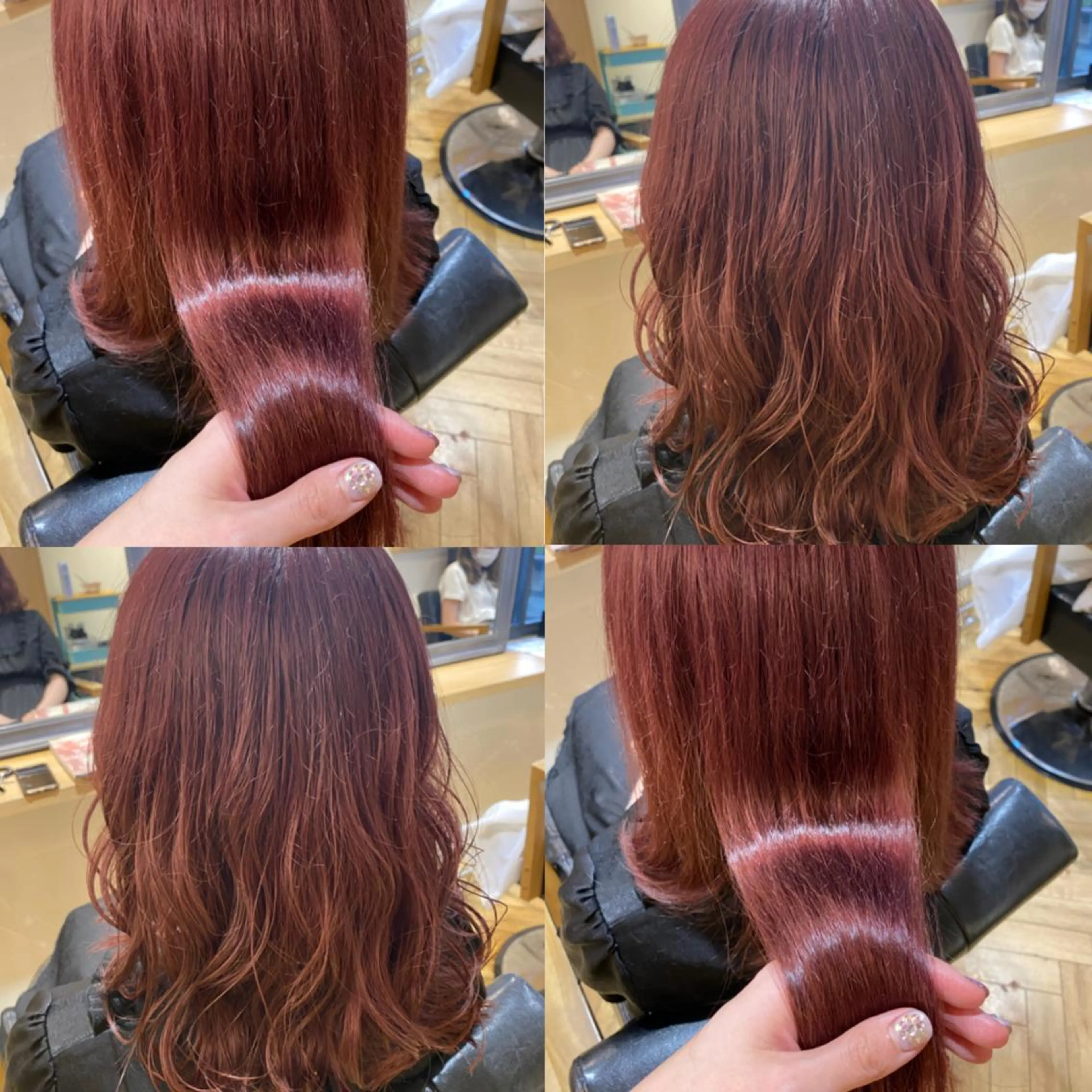 セミロング カラー ブリーチ ピンクカラー 艶カラー/韓国顔周り 🎀mamiのヘアスタイル