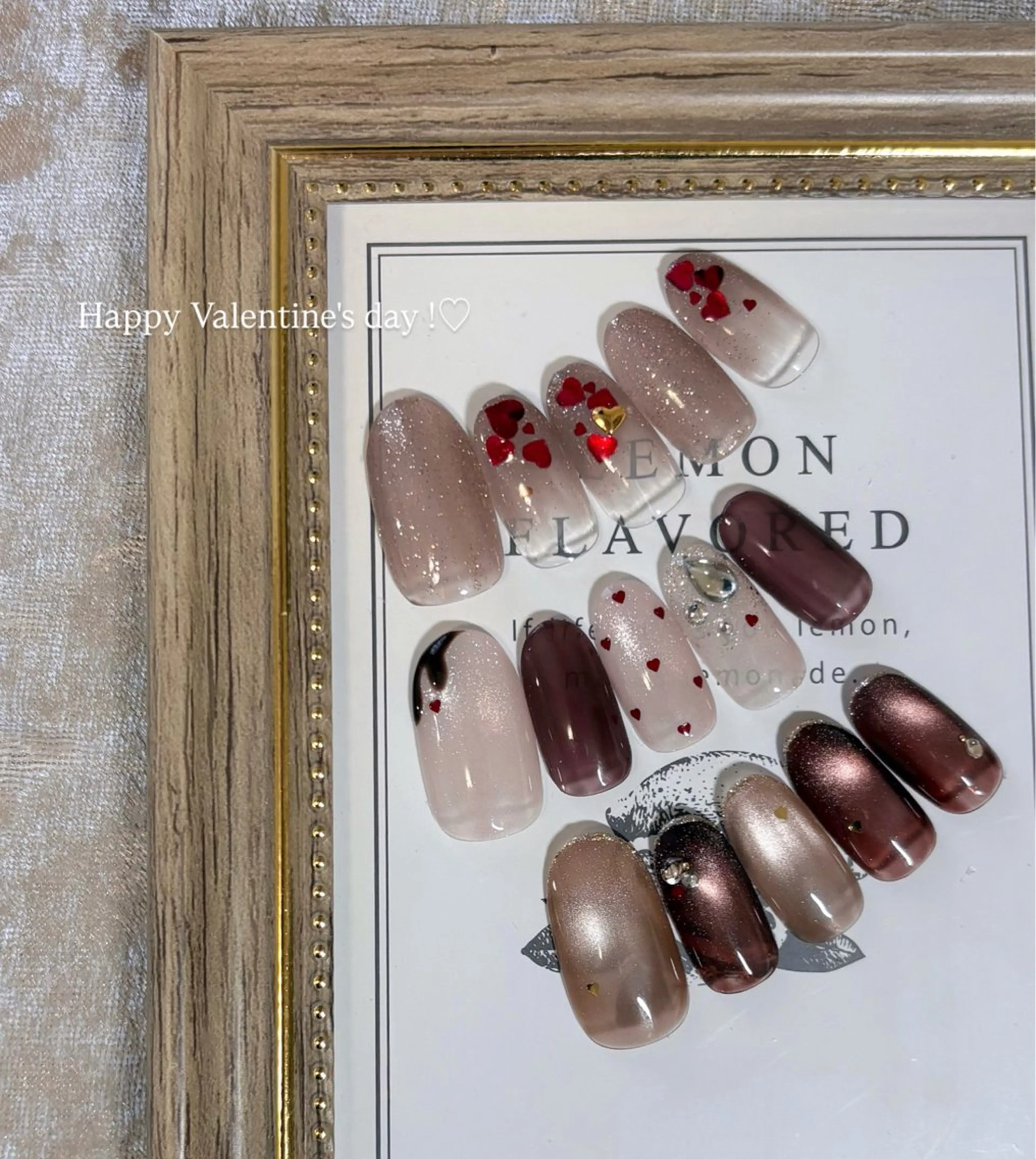 ネイル バレンタイン shimmer nailsのネイルデザイン