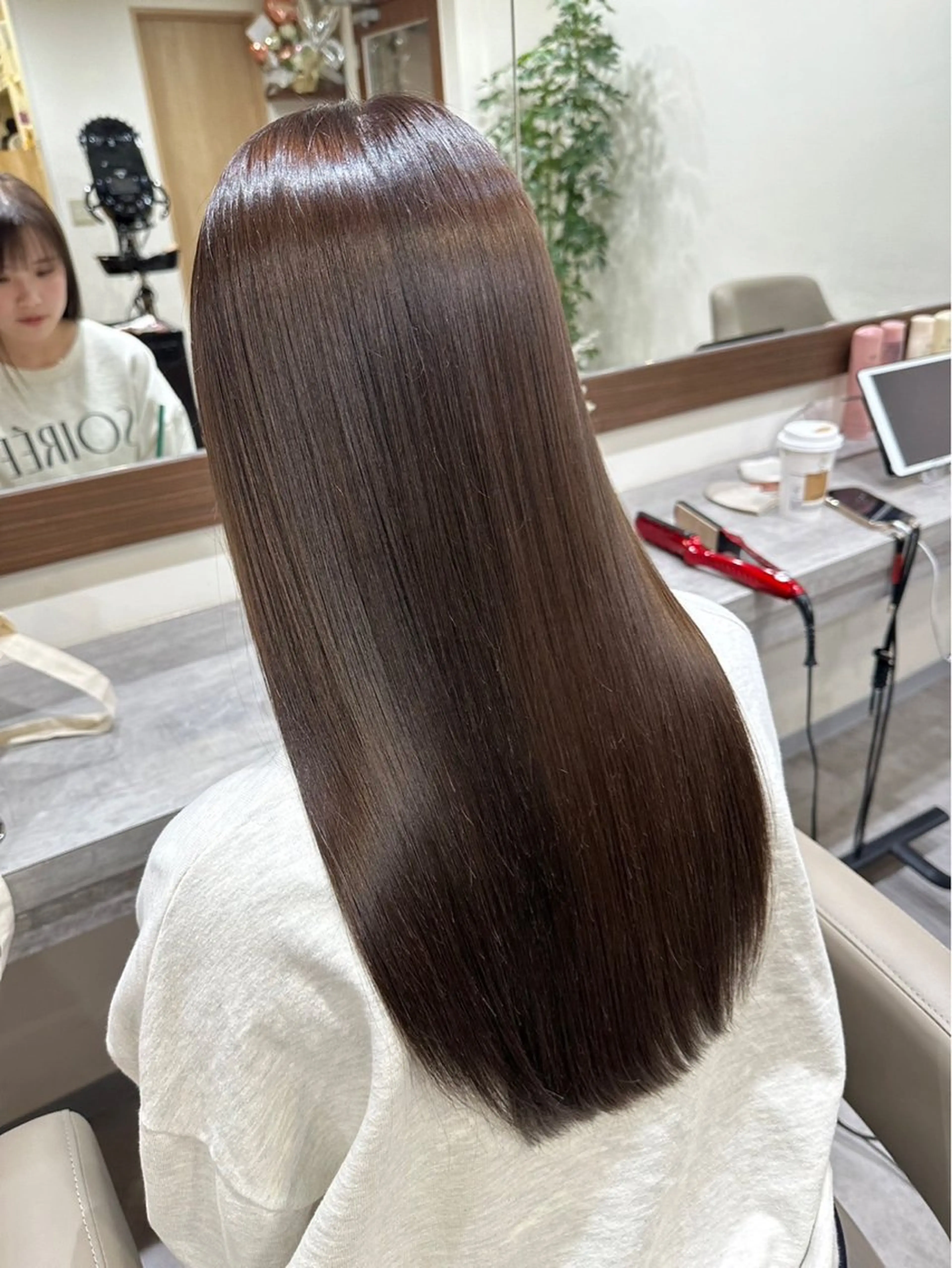 ロング ボブ ロング カット ヘアカラー トリートメント 韓国風パーマ/ヘア セット/店長みづきのヘアスタイル