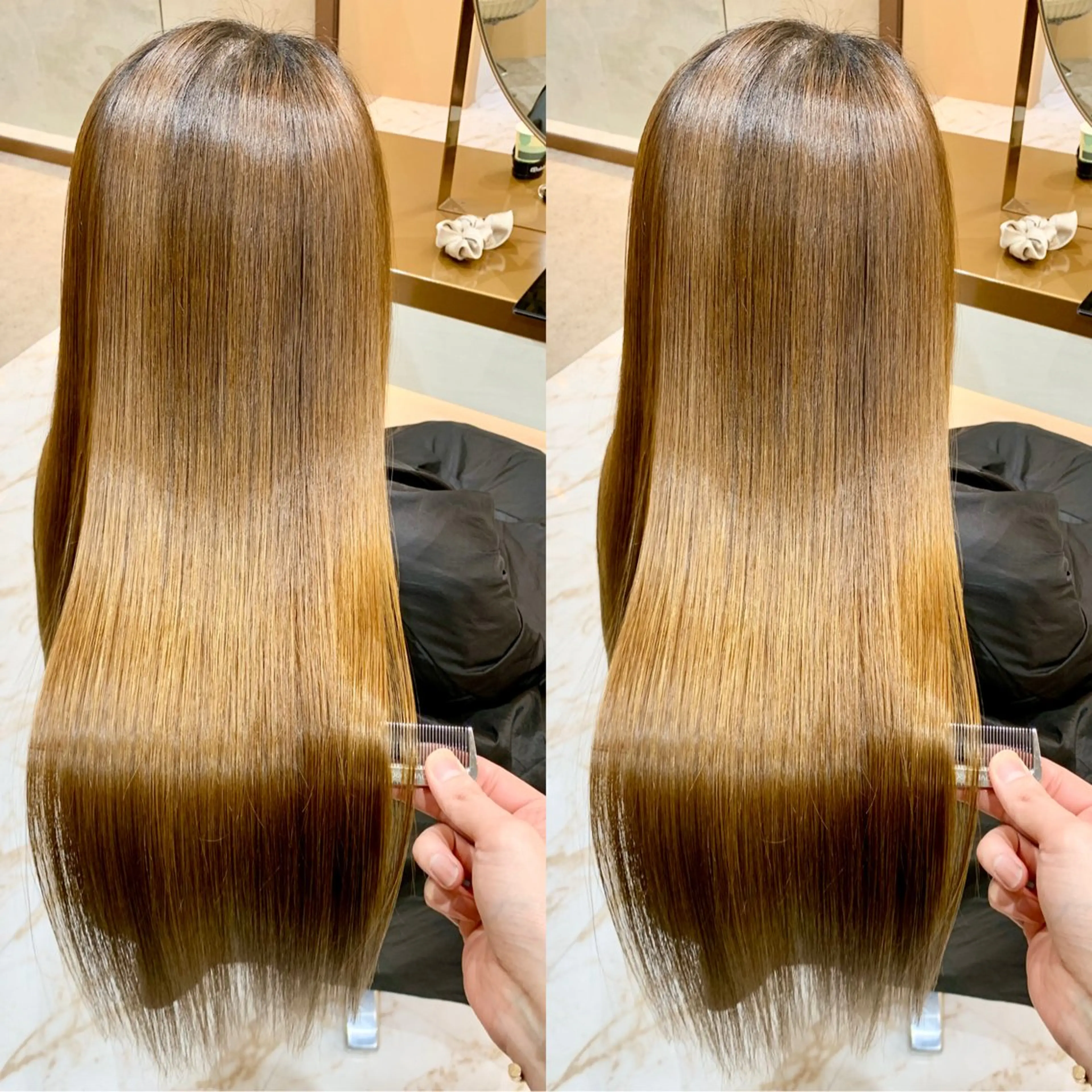 ミディアム カラー パーマ 🍎ハッシュカット× 髪質改善🍎カイトのヘアスタイル