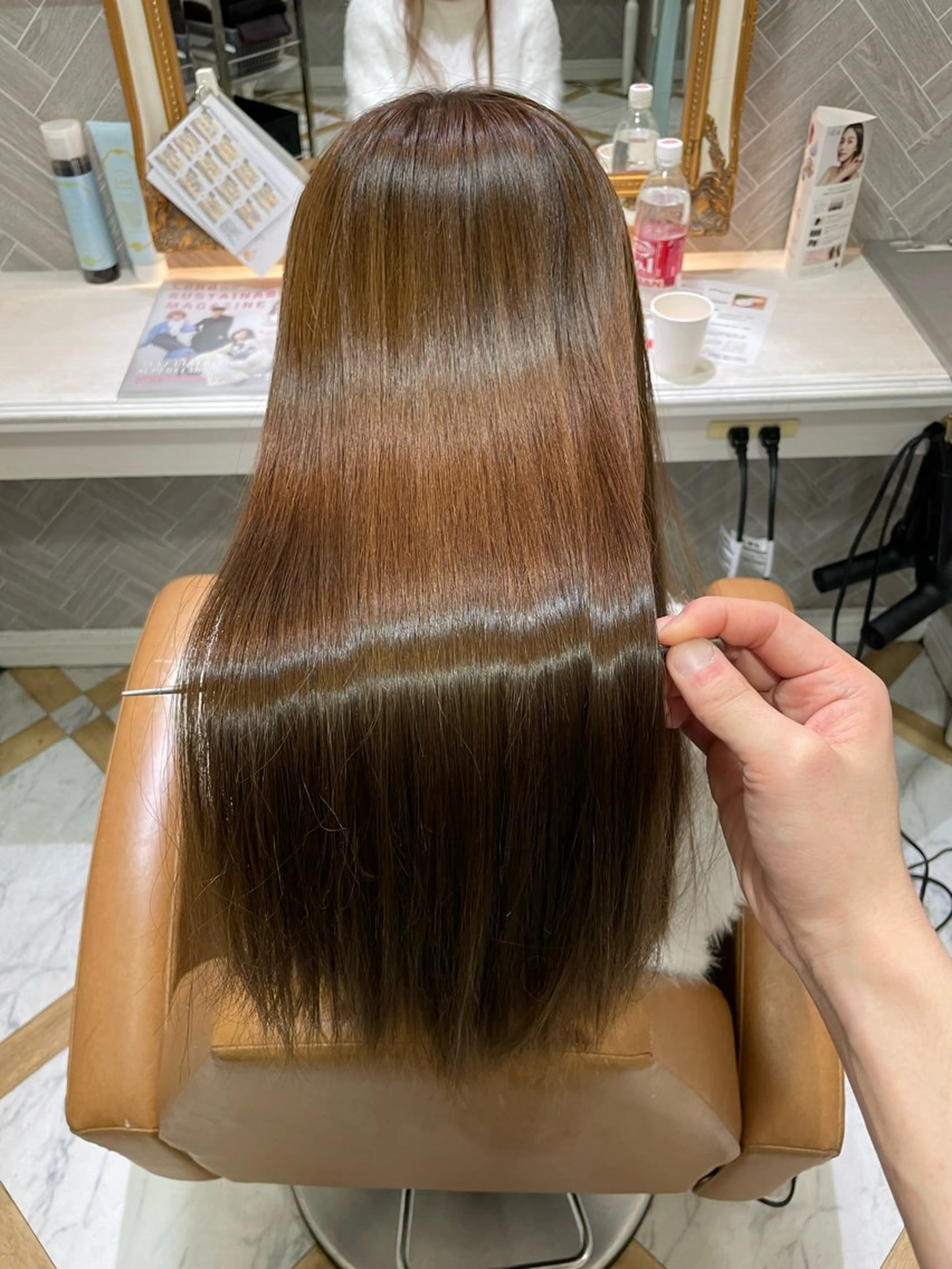 ロング 髪質改善 韓国風ヘア レイヤーカット ロング 縮毛矯正 カット ヘアカラー 縮毛矯正 トリートメント 美髪縮毛矯正🤍 髪質改善/Shinaのヘアスタイル