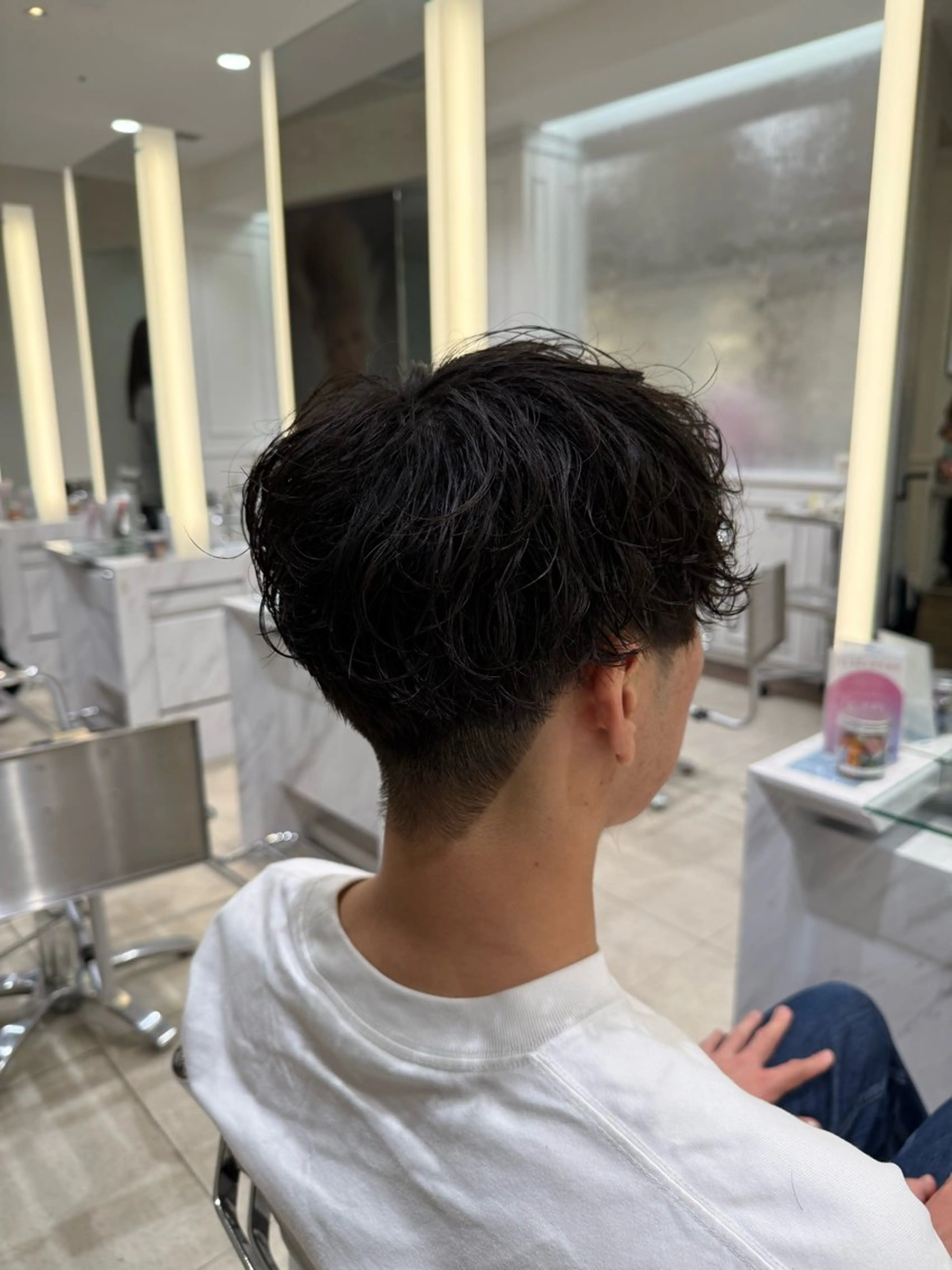 パーマ メンズ カット パーマ トリートメント スパイラル波巻き パーマ井本汰壱のヘアスタイル